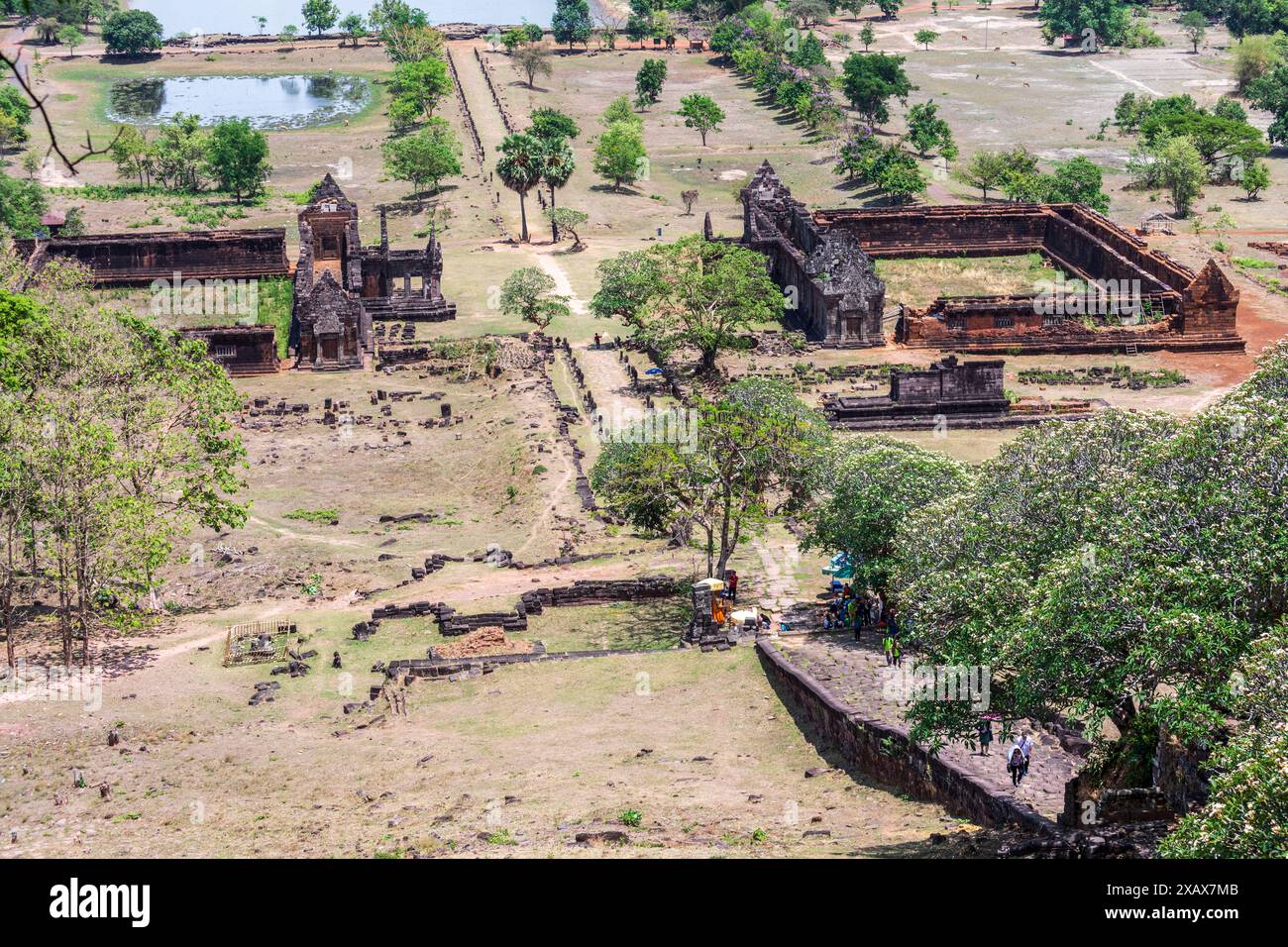 Wat Pho (oder Wat Phu) Tempel UNESCO-Welterbe Ruine, Champasak, Laos Stockfoto