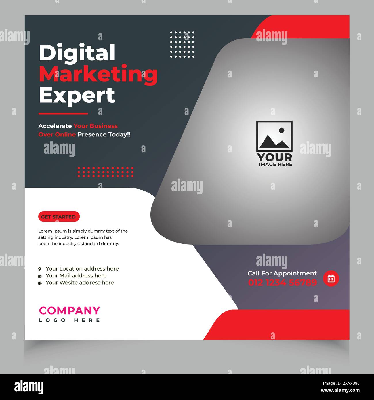 Corporate Business Flyer Vorlage Vektordesign, Flyer Vorlage Geometrische Form verwendet für Business Poster Layout, IT Unternehmen Flyer Stock Vektor