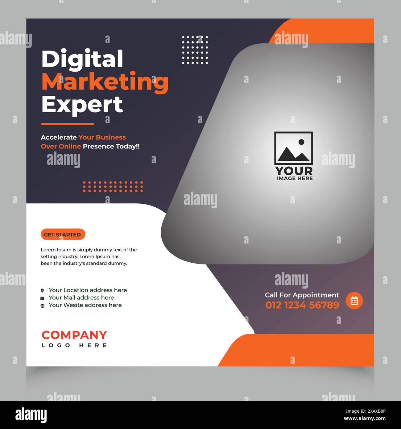 Corporate Business Flyer Vorlage Vektordesign, Flyer Vorlage Geometrische Form verwendet für Business Poster Layout, IT Unternehmen Flyer Stock Vektor