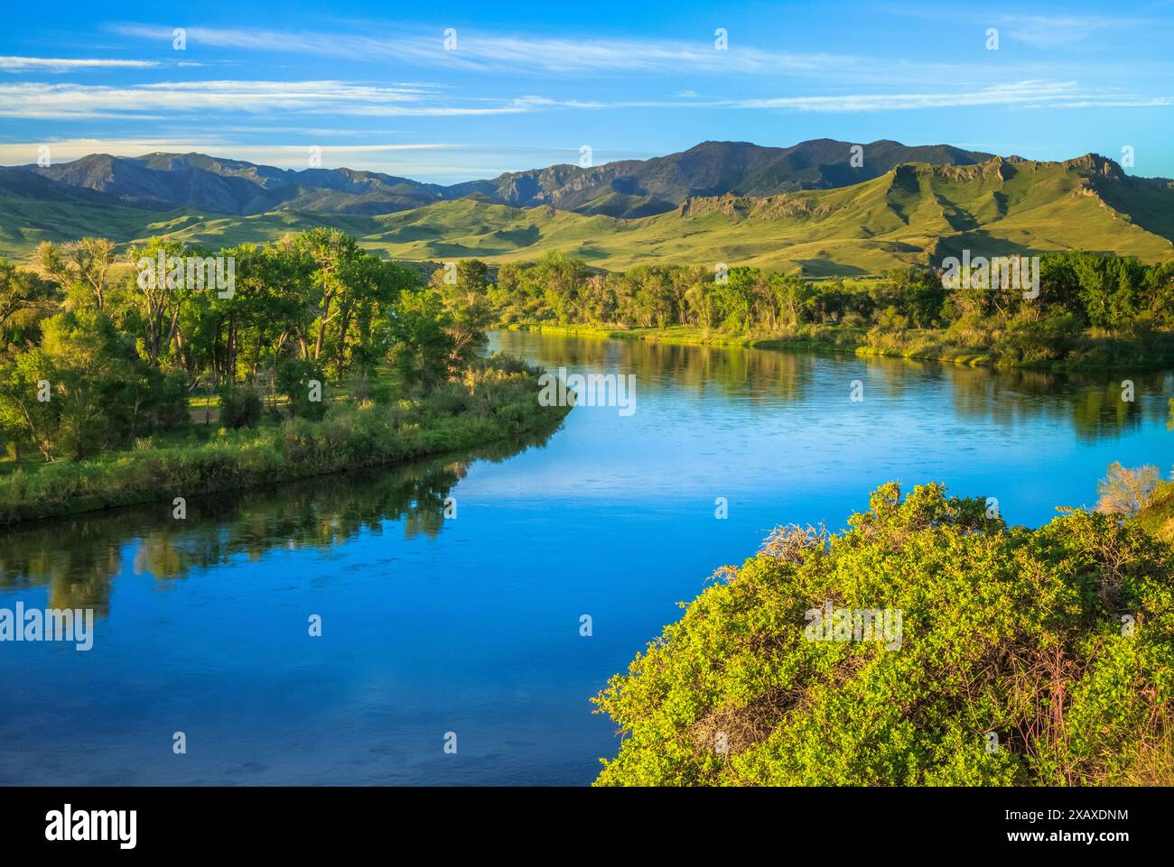 Missouri Fluß und Adel Berge in der Nähe von Hardy, montana Stockfoto
