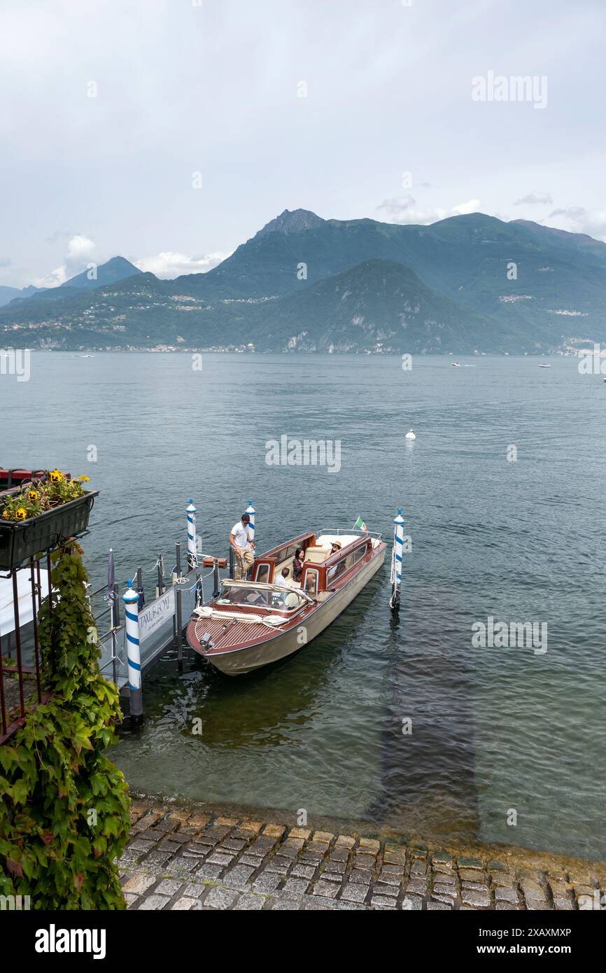 Wassertaxi ist am Comer See, Italien Stockfoto