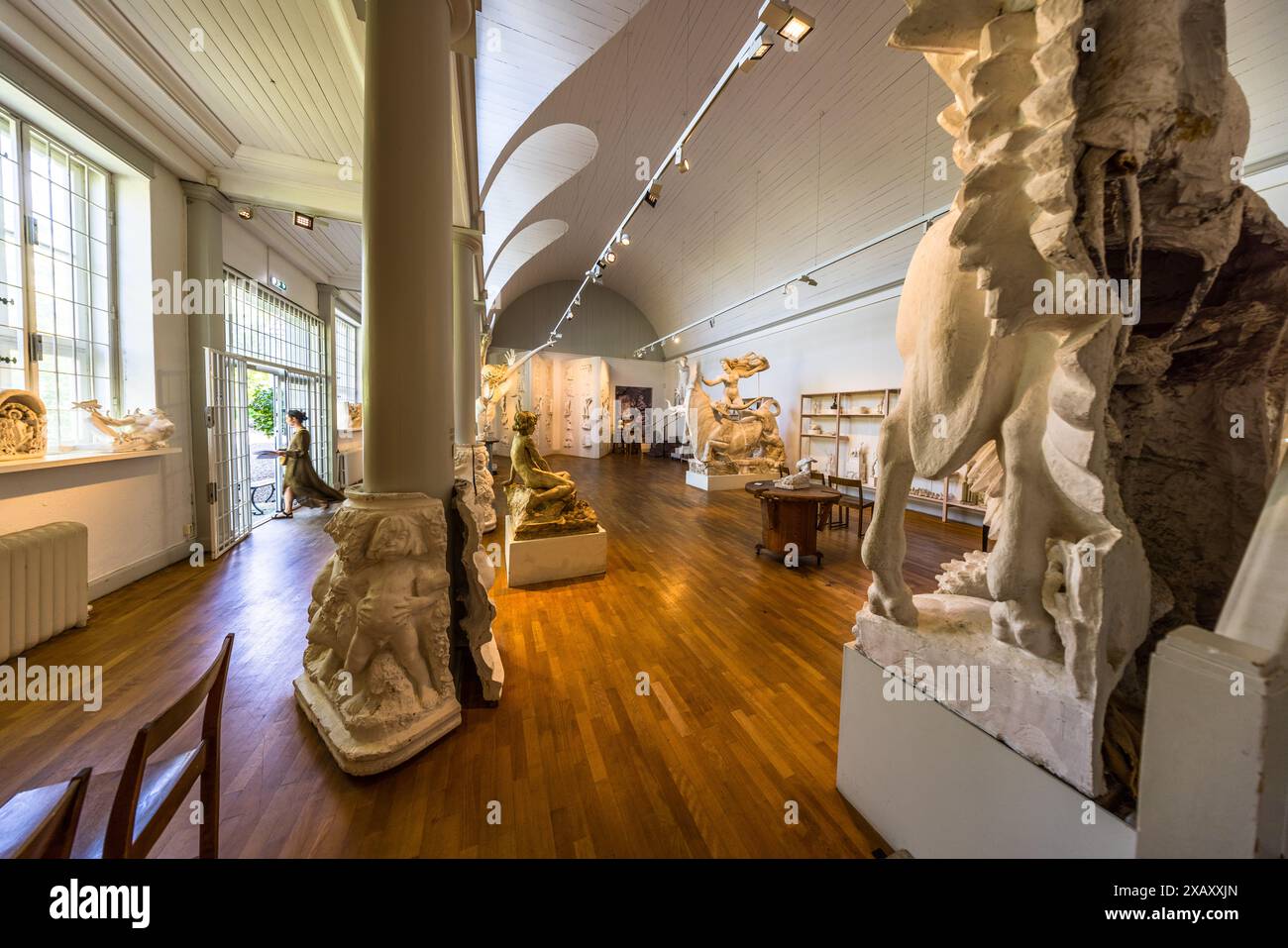 Studio des Bildhauers Carl Milles, heute Teil des Millesgarden Museums auf der Insel Lidingö, Stockholm. Millesgården Museum mit Skulpturenpark, in dem Carl Milles Kunst gezeigt wird, sowie Antiquitätenhaus und Galerie im Haus. Bodal, Lidingö kommun, Stockholm, Schweden Stockfoto
