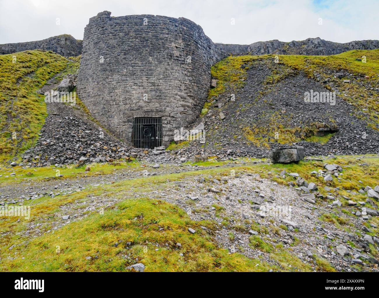 Kalköfen in Herbert's Quarry oder den Black Mountain Steinbrüchen in den westlichen Brecon Beacons Bannau Brycheiniog in Südwales Großbritannien Stockfoto