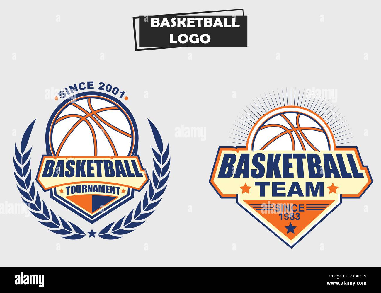 Basketball Vektor-Logo-Set – perfekt für Sportmannschaften, Sportmarken, Basketball-Camps und Event-Promotions Stock Vektor