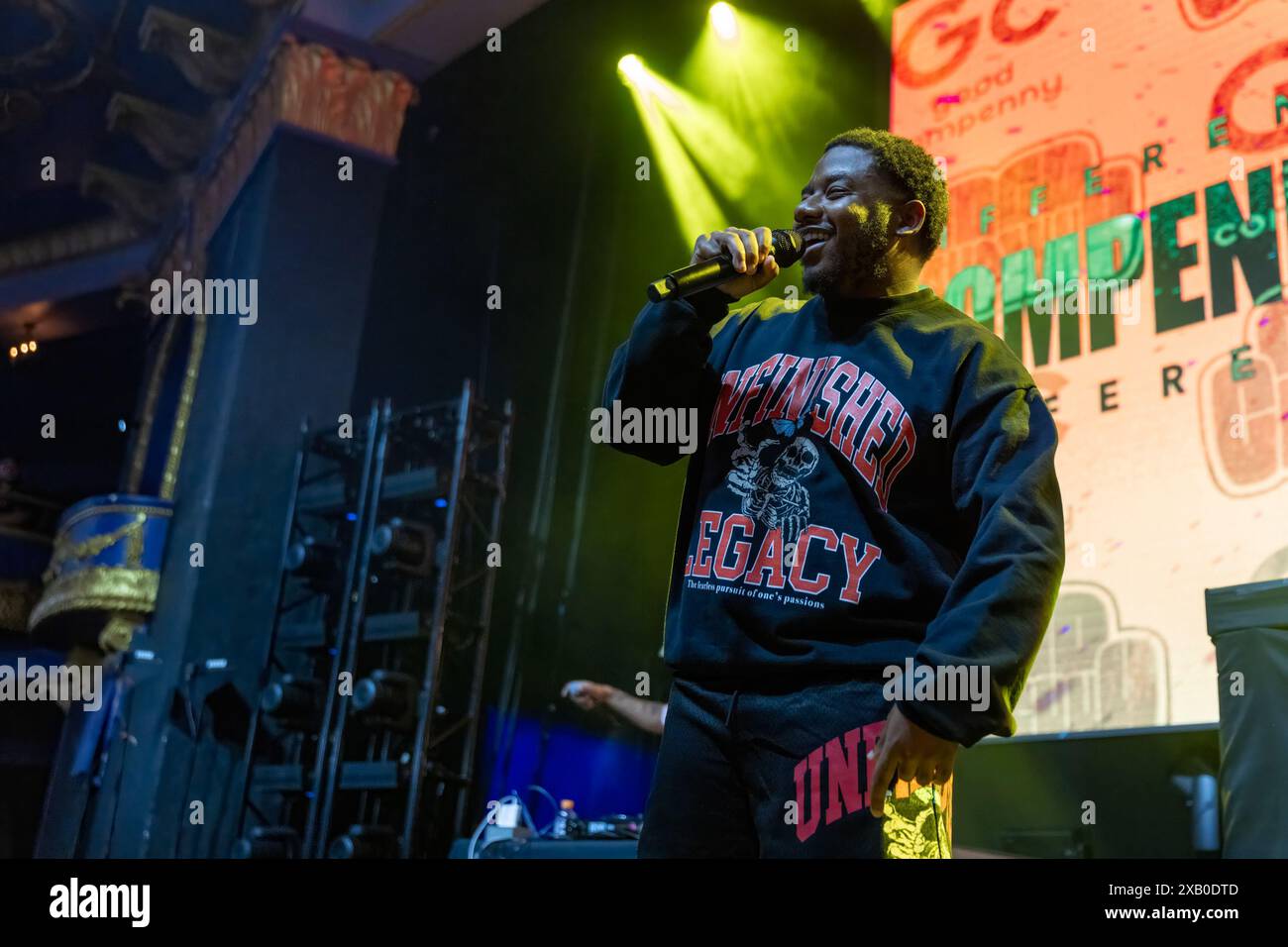 Milwaukee, USA. Juni 2024. Rapper LaRussell (LaRussell Thomas) während des Wiscansin fest at the Rave am 8. Juni 2024 in Milwaukee, Wisconsin (Foto: Daniel DeSlover/SIPA USA) Credit: SIPA USA/Alamy Live News Stockfoto