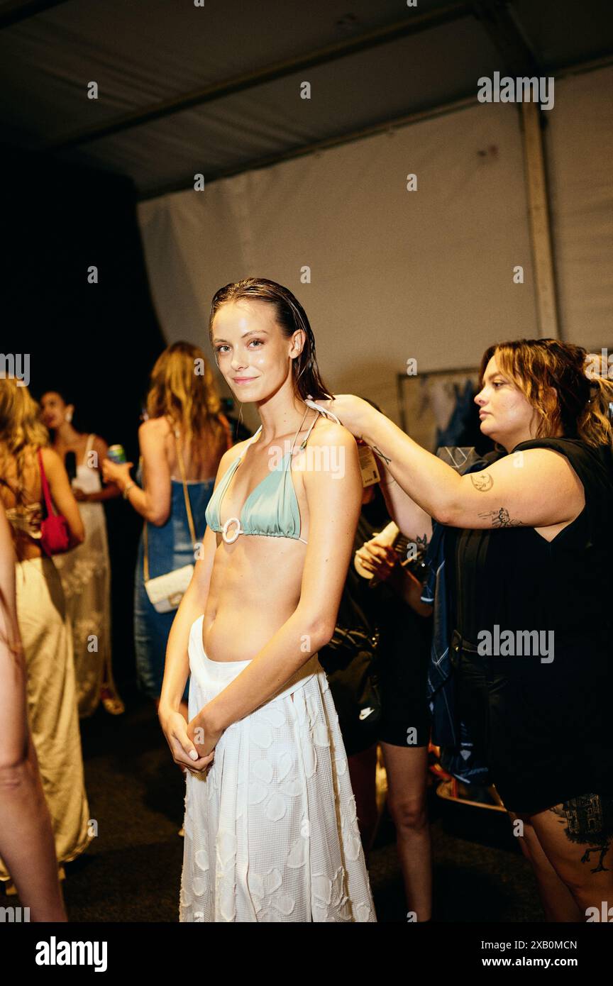 Mai 30 bis 2. Juni, Miami Florida, USA. Miami Swim Week Backstage Stockfoto