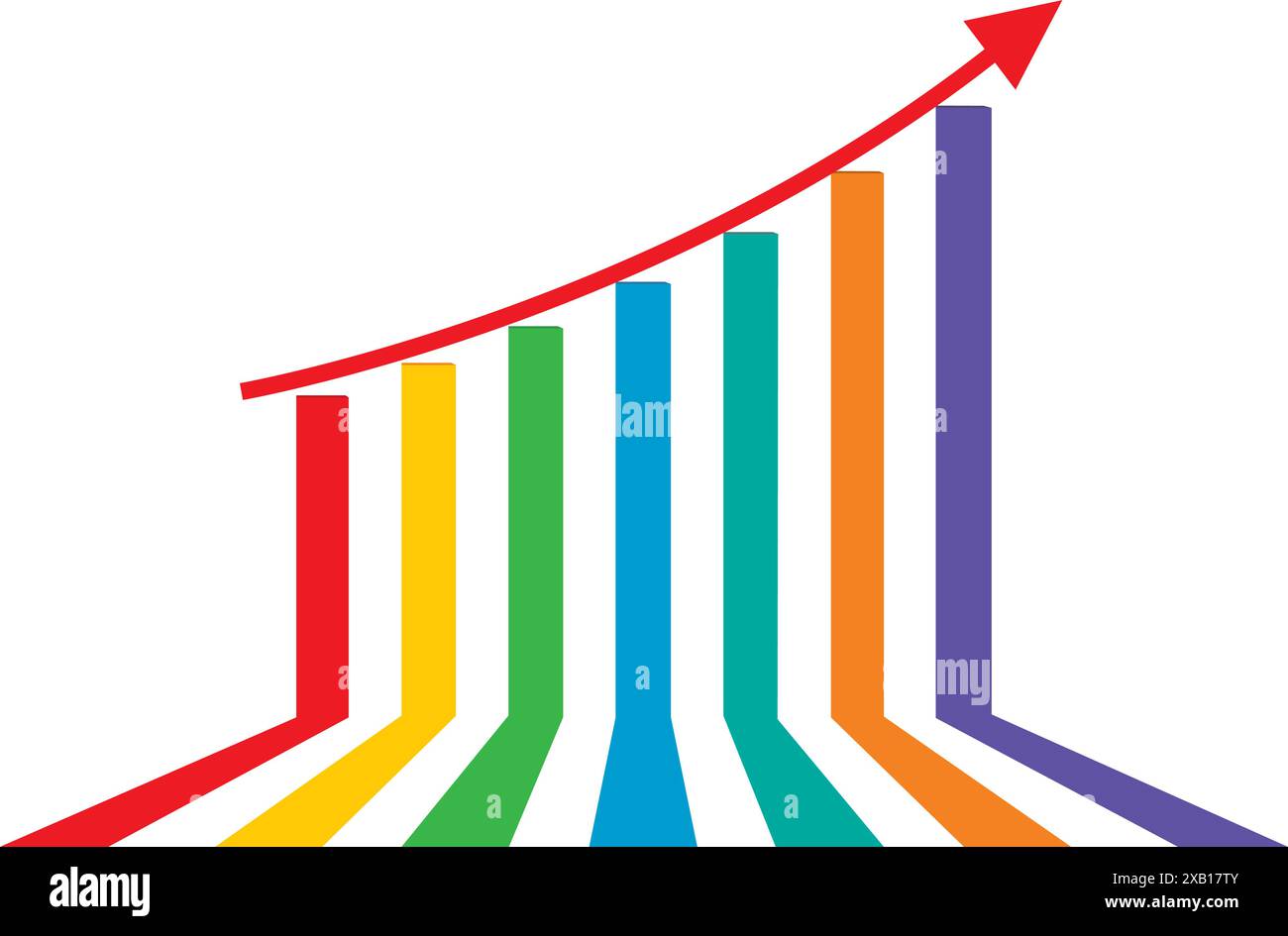 Balkendiagramm Geschäftswachstum mit aufsteigendem Pfeil Stock Vektor