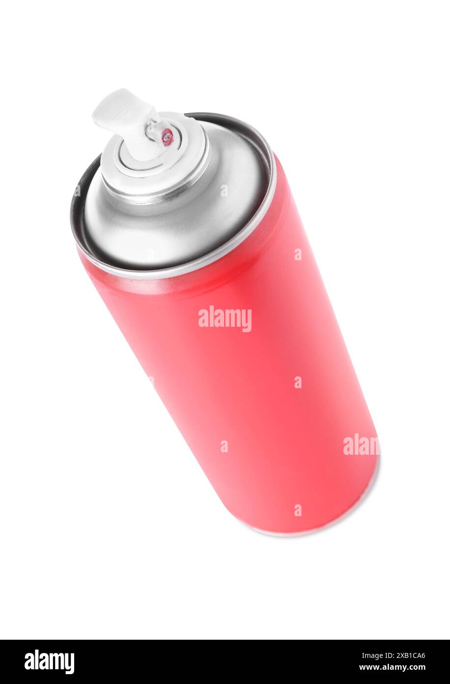Eine rote Sprühdose isoliert auf weiß Stockfoto