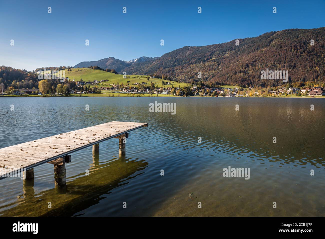 Geographie / Reise, Österreich, Tirol, Breitengrad, Holzsteg am Thiersee, Breitengrad, ADDITIONAL-RIGHTS-CLEARANCE-INFO-NOT-AVAILABLE Stockfoto