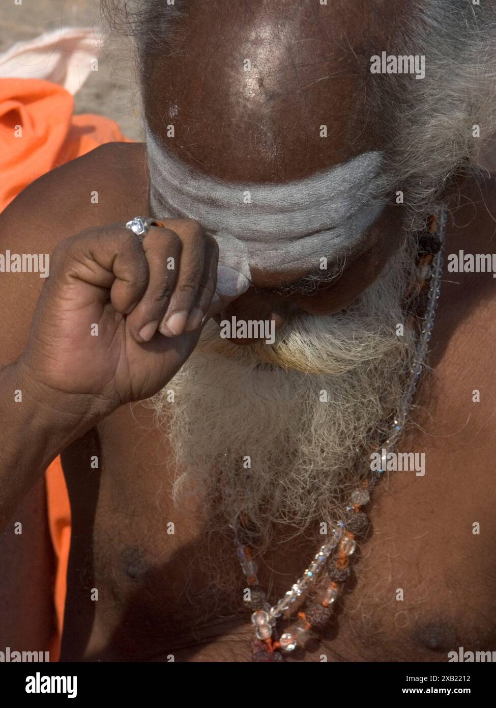Ein Hindupilger, ein Sadhu oder Sucher, Indien. Stockfoto
