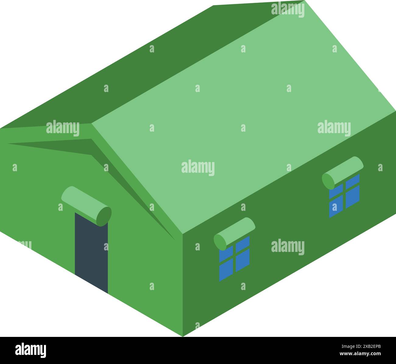 Abbildung eines grünen Militärzelt, das üblicherweise von Soldaten für Unterschlupf und strategische Operationen verwendet wird Stock Vektor