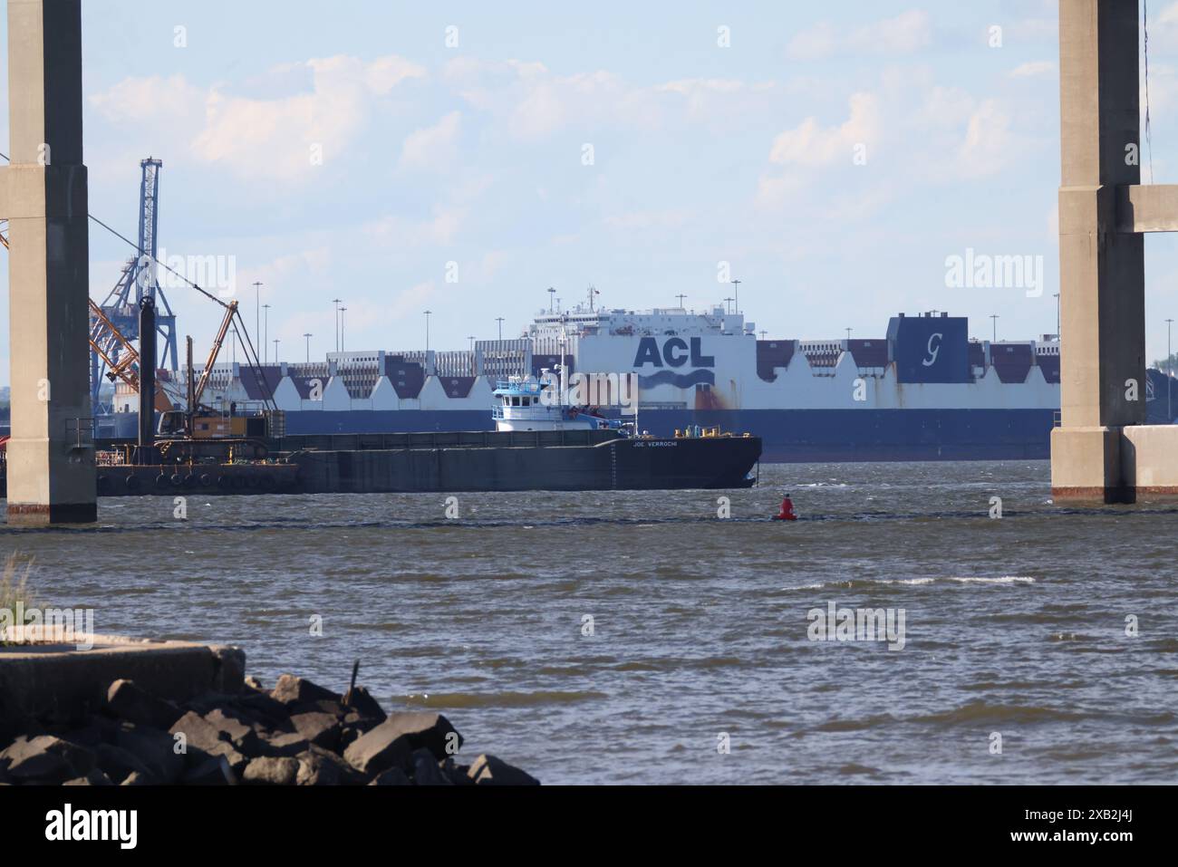 Baltimore, MD, USA. Juni 2024. Final 50 Fuß Deep Channel Harbor Clears letzter Teil des Eingangs zum Hafen von Baltimore nach dem Absturz der Key Bridge in Baltimore, Maryland am 9. Juni 2024. Quelle: Moi34/Media Punch/Alamy Live News Stockfoto