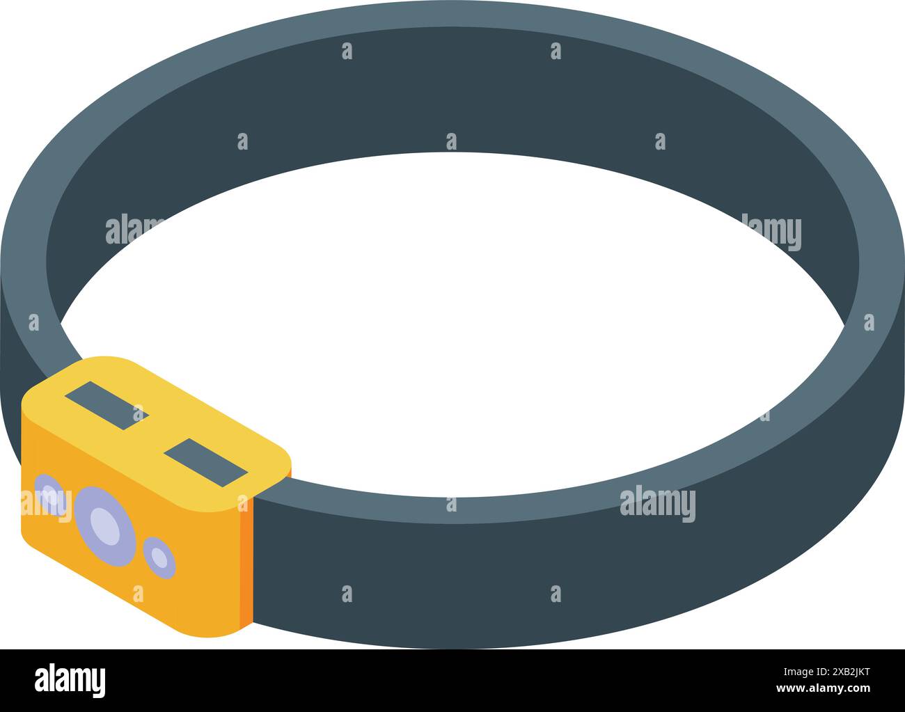 Intelligentes Hundehalsband mit gps-Tracking-System liegt auf weißem Hintergrund Stock Vektor