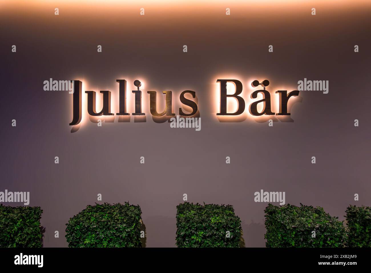 Zürich, Schweiz - 29. Mai 2024: Julius Bar ist eine schweizer multinationale Privatbank. Es ist eines der älteren und größten schweizer Bankinstitute. Stockfoto