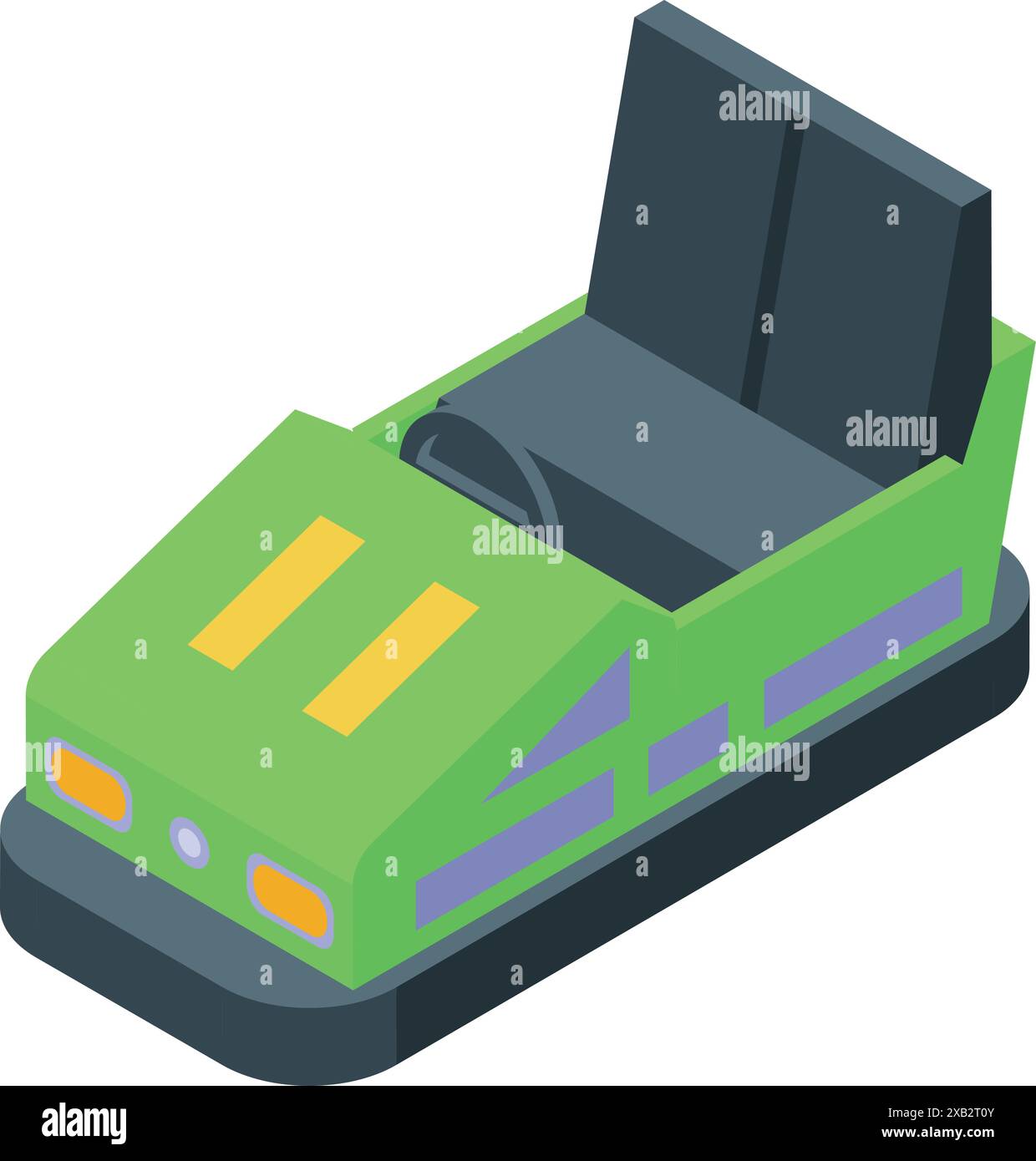 Grüner Stoßfänger aus isometrischer Sicht, perfekt für Projekte zu Vergnügungsparks und Attraktionen Stock Vektor
