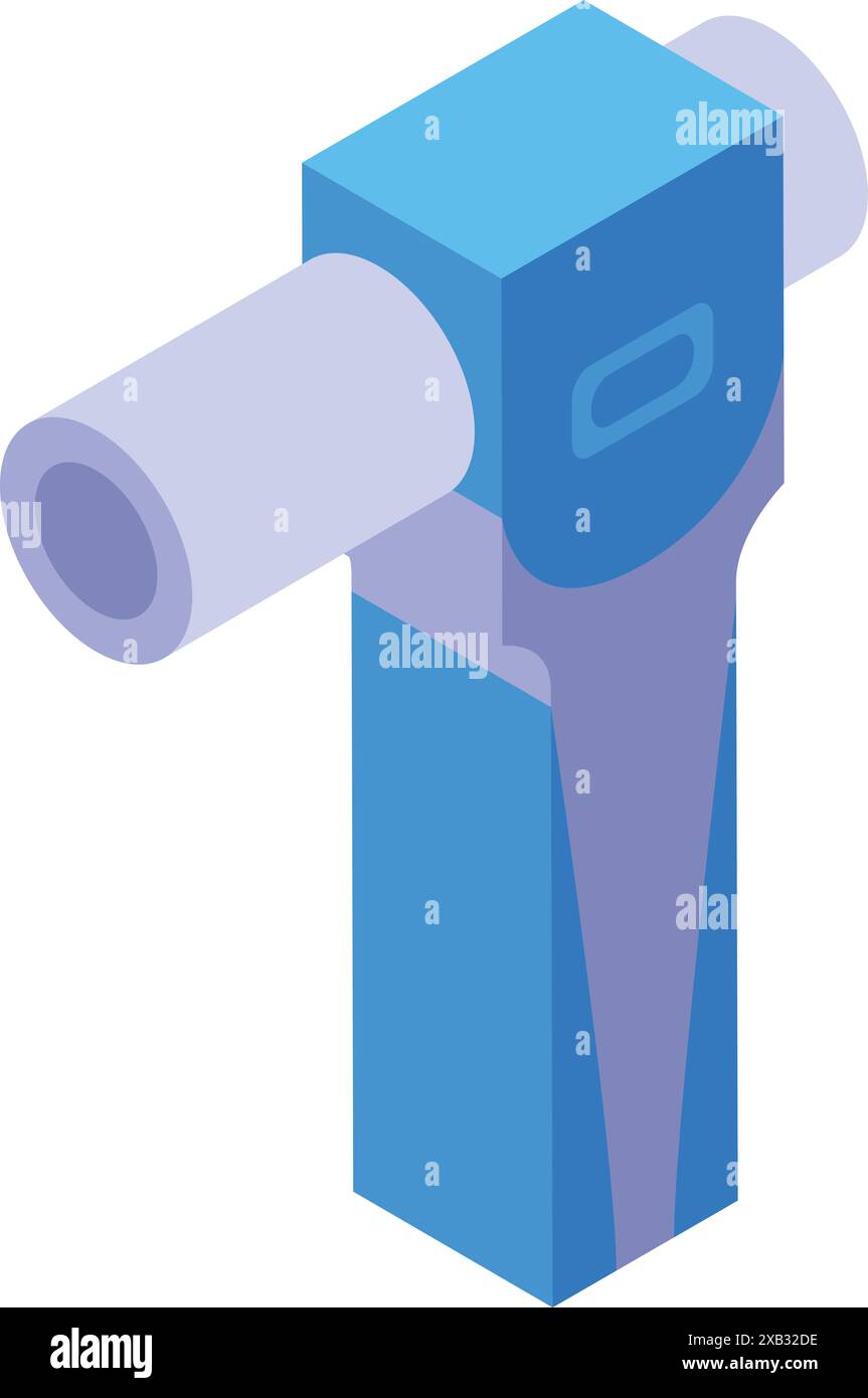 Modernes elektronisches Thermometer zur Temperaturmessung, das Konzept der Gesundheitsfürsorge und Diagnostik in isometrischer Sicht zeigt Stock Vektor