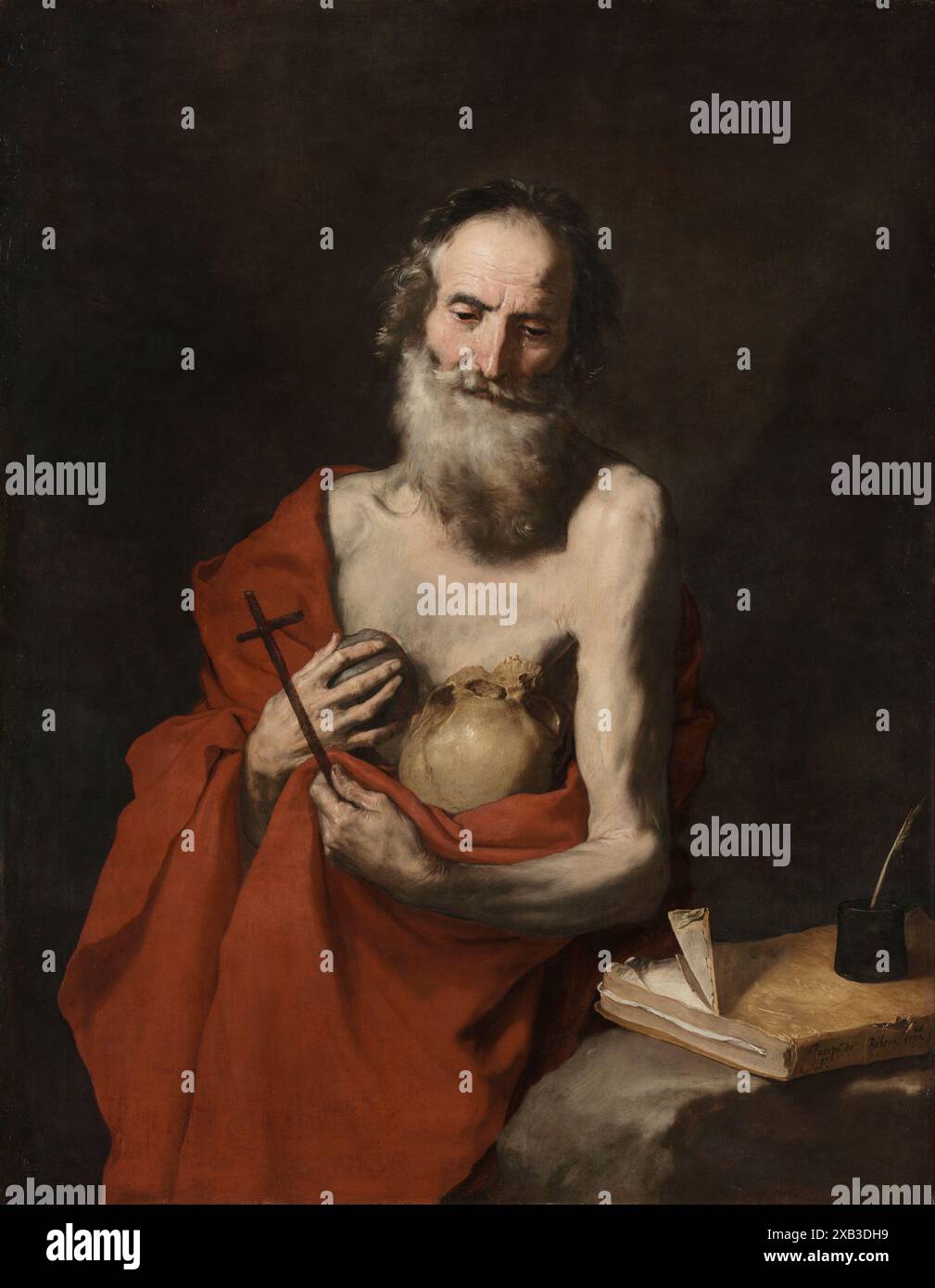 Vintage-Kunstwerk Saint Jerome, um 163840. Jusepe de Ribera (Spanisch, Stockfoto