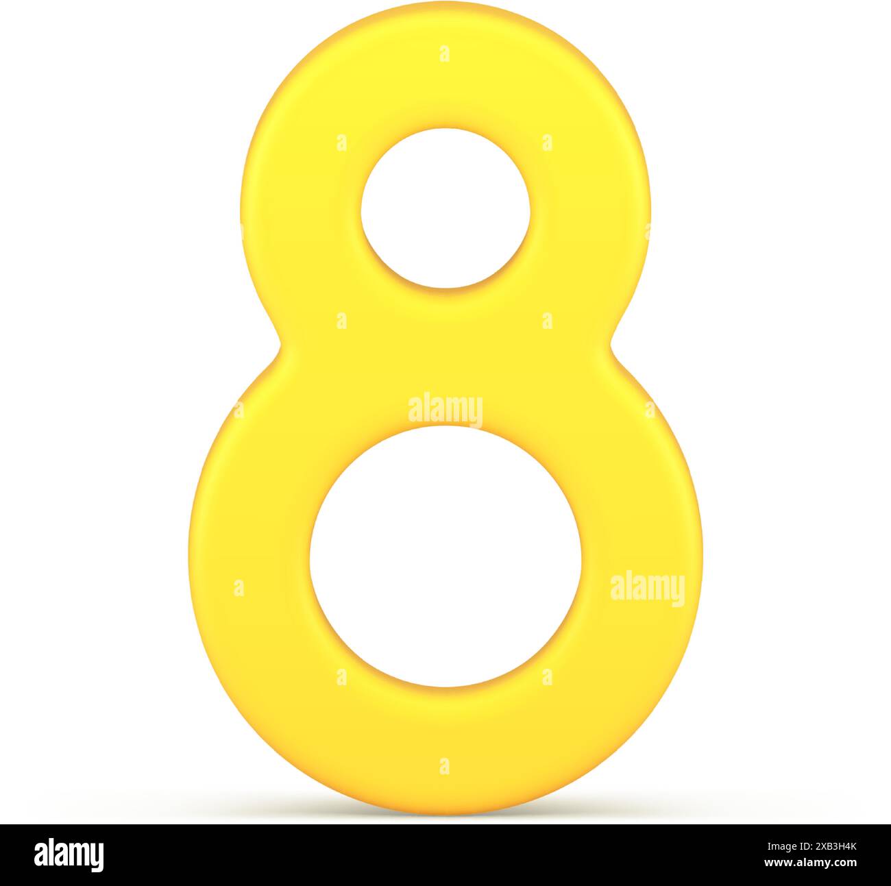 Acht Zahlen gelbes Unendlichkeitssymbol weiblicher Frühling Urlaub traditionelle 3D-Symbol realistische Vektorillustration. Ausweis zum internationalen Frauentag Stock Vektor