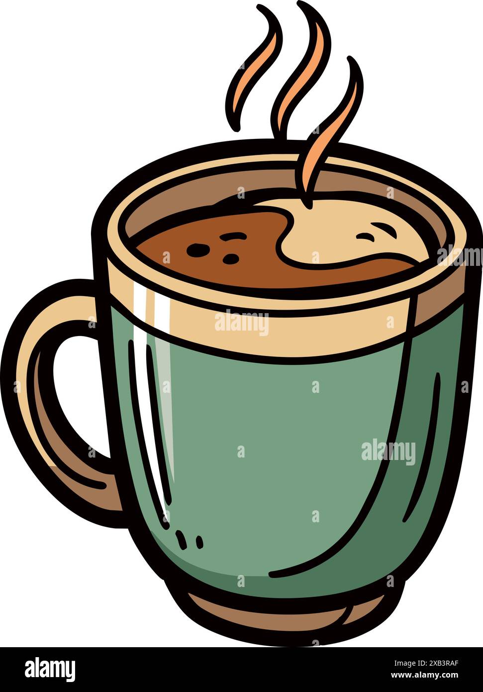 Eine Tasse Kaffee, weißer Hintergrund, Vektor-Illustration Stock Vektor