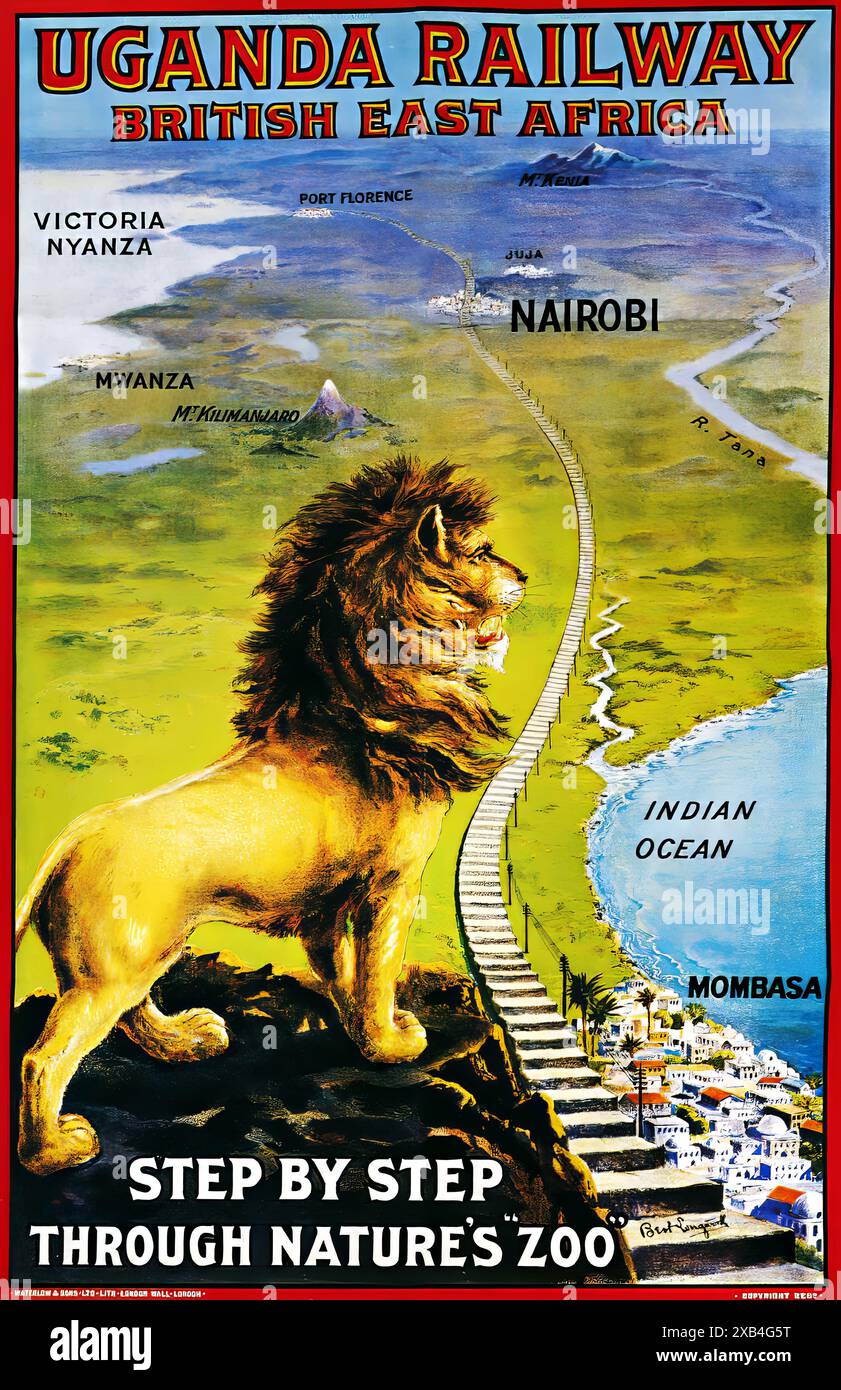 Uganda Railway, Britisch-Ostafrika – Vintage-Reiseposter Stockfoto