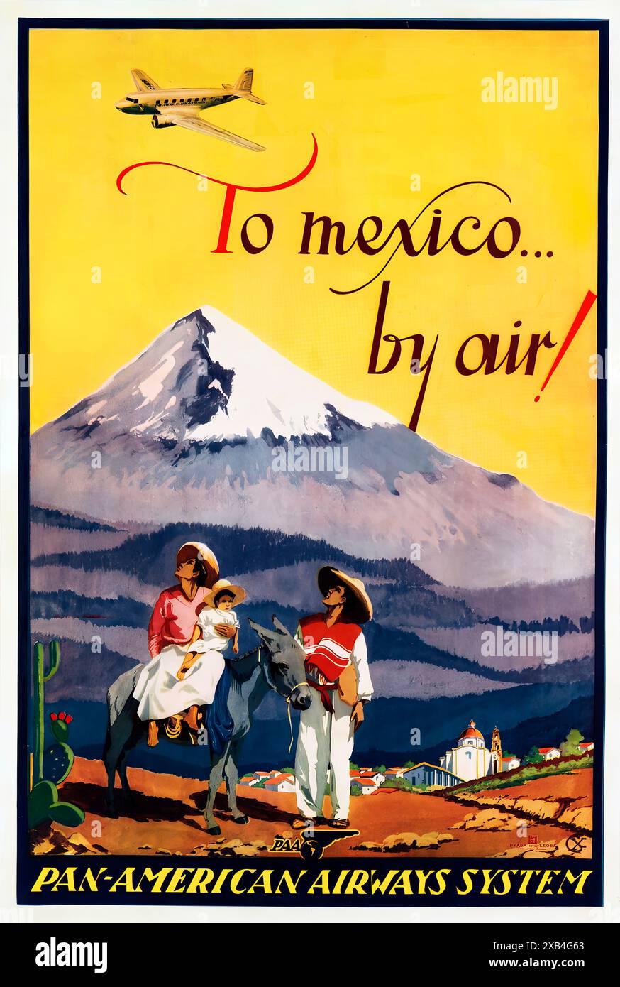 Nach Mexiko . . . By Air!, Pan-American Airways System, ca. 1937 – Vintage-Reiseposter Stockfoto