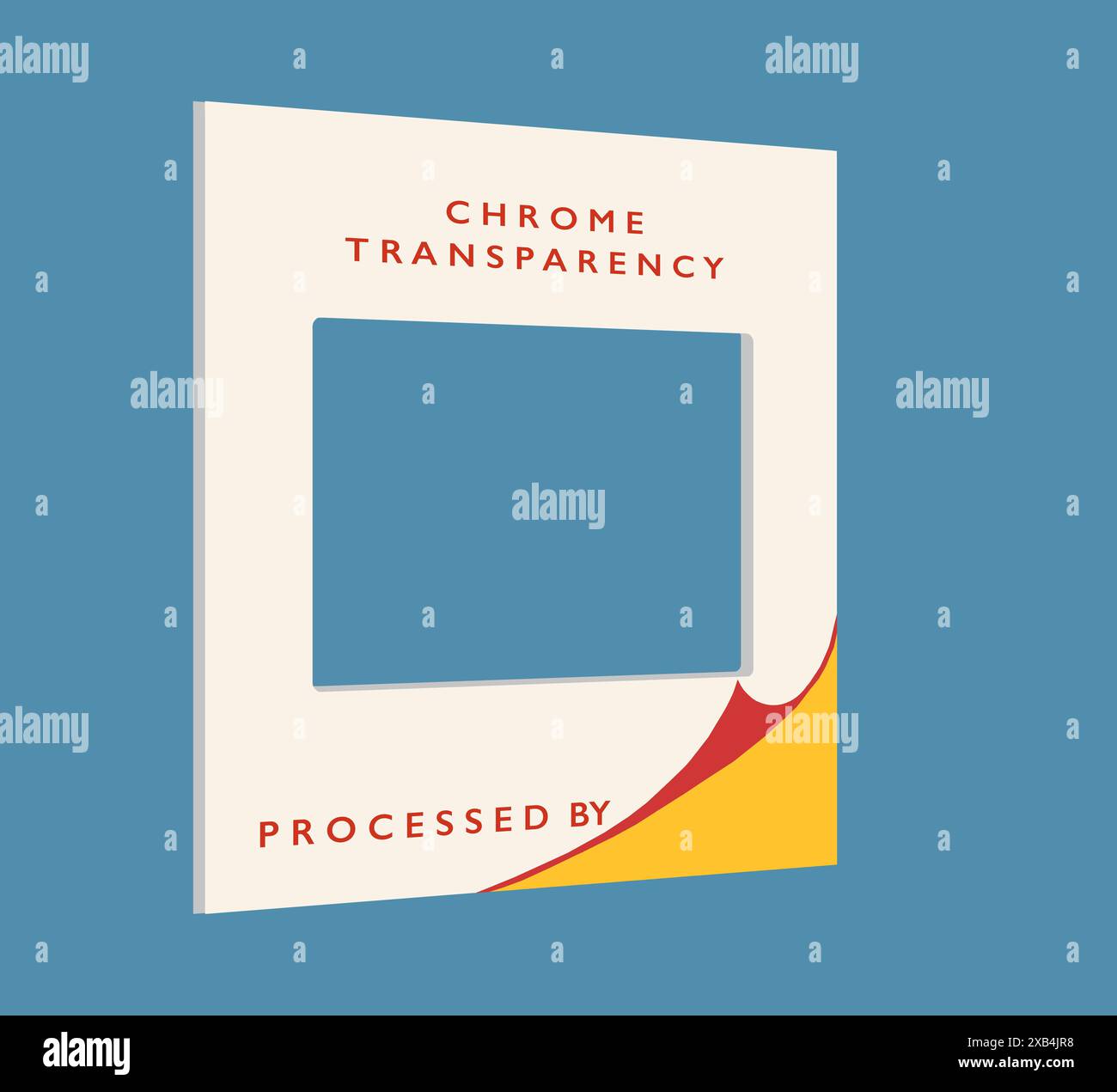 Diese 3D-Abbildung zeigt eine 35-mm-Folienfolie aus normalem Papier für Diaprojektoren. . Dies wird auch als Folie bezeichnet. Stockfoto