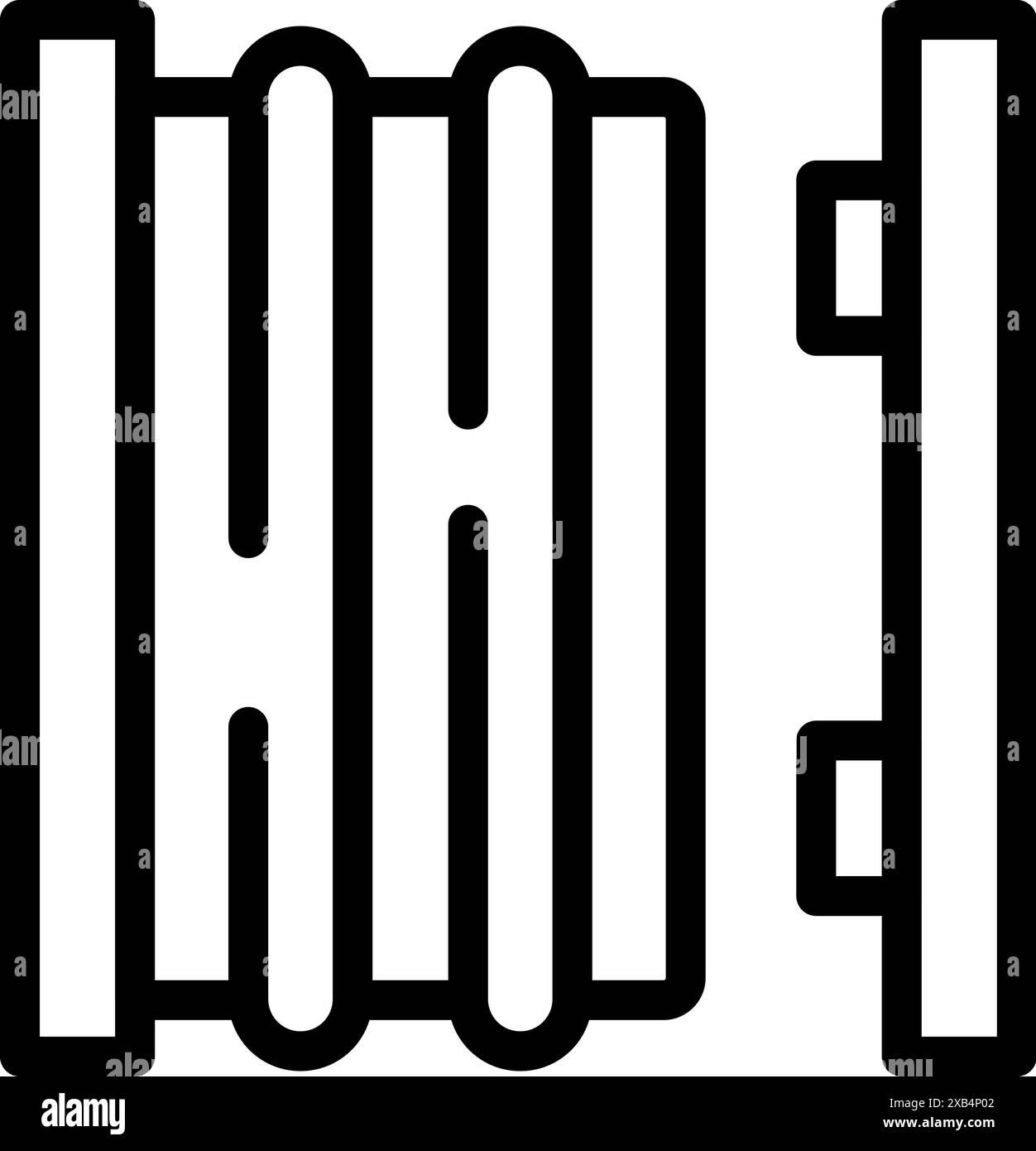 Einfaches Zeilensymbol eines Heizbatteriekühlers, ein gemeinsames Element einer Zentralheizung Stock Vektor
