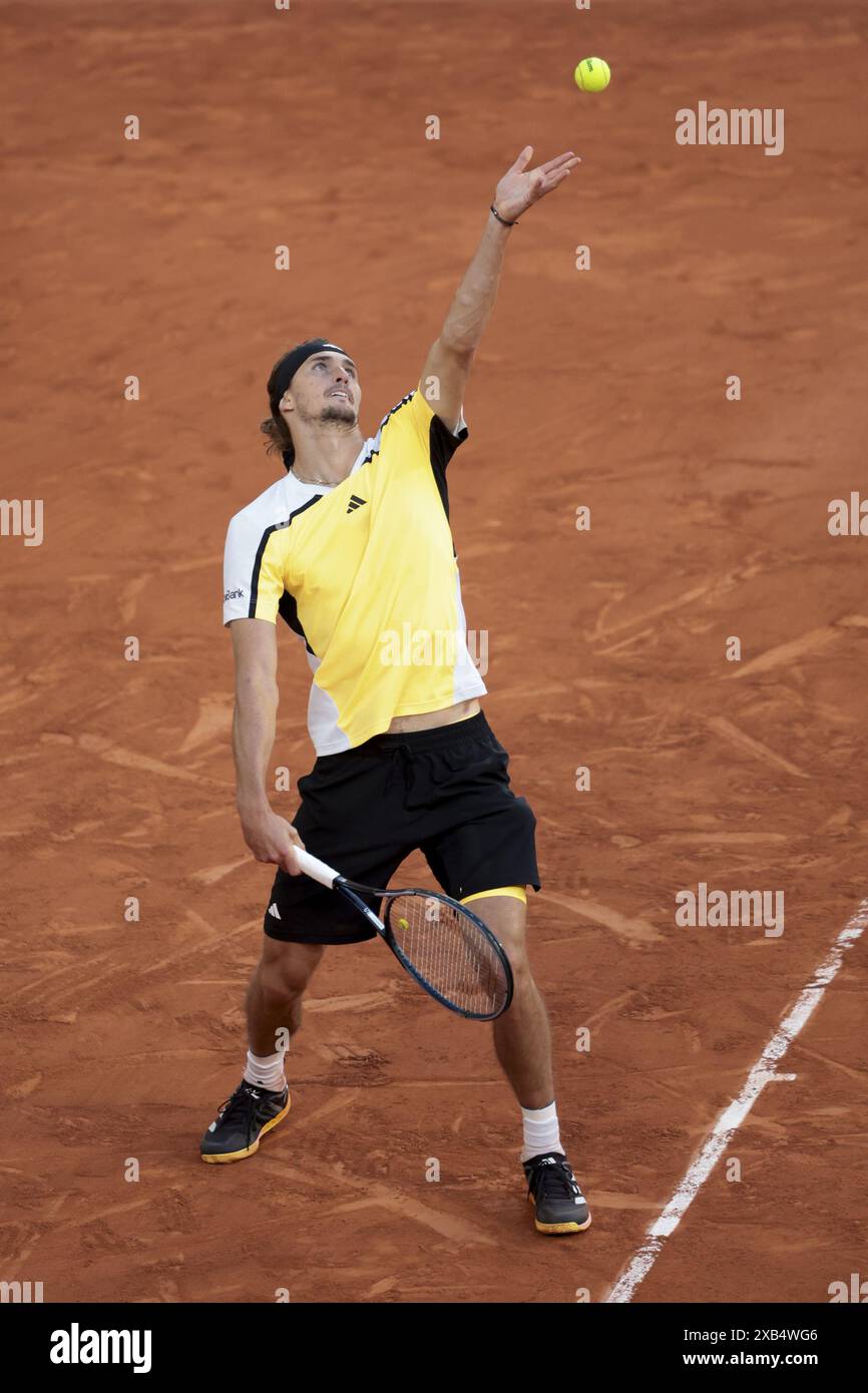 Alexander Zverev (Deutschland) im Halbfinale gegen Casper Ruud (Norwegen) am 12. Tag der French