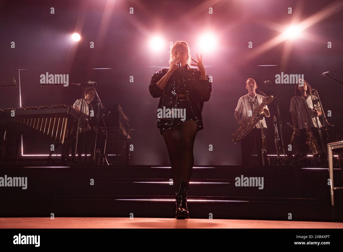 BARCELONA, ESPAÑA – JUNIO 9. Caravan Palace en Concierto como parte del Guitar BCN en Razzmatazz de Barcelona Stockfoto