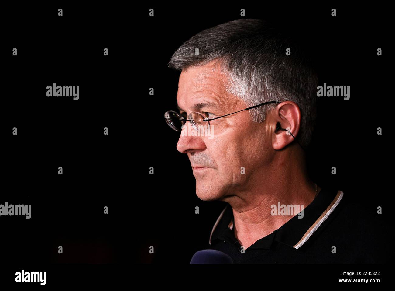 Praesident Herbert Hainer im Portrait. GER, FC Bayern Basketball vs. Alba Berlin, Basketball, 1.Bundesliga, Playoffs, Finale Spiel 2, Saison 2023/2024, 10.06.2024, Foto: Eibner-Pressefoto/Marcel Engelbrecht Stockfoto