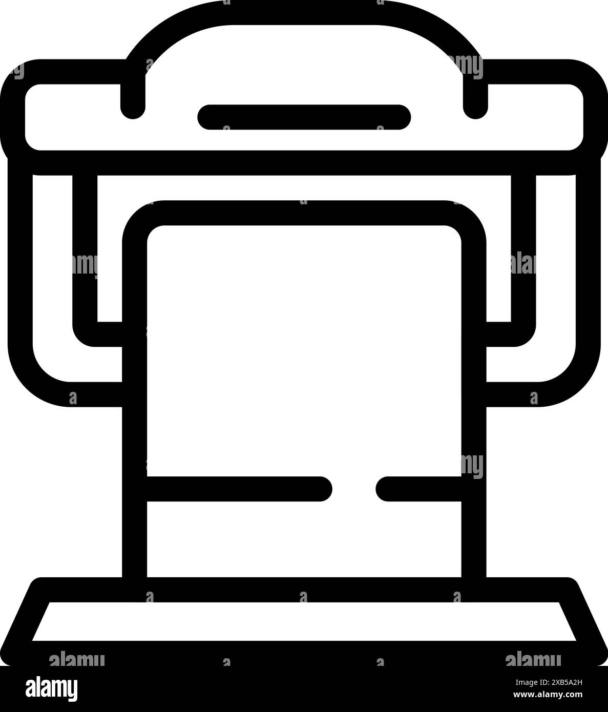 Einfache, moderne Icon-Illustration einer Fotokabine mit gezogenem Vorhang, perfekt für die Verwendung in Website-Design oder mobilen Apps Stock Vektor