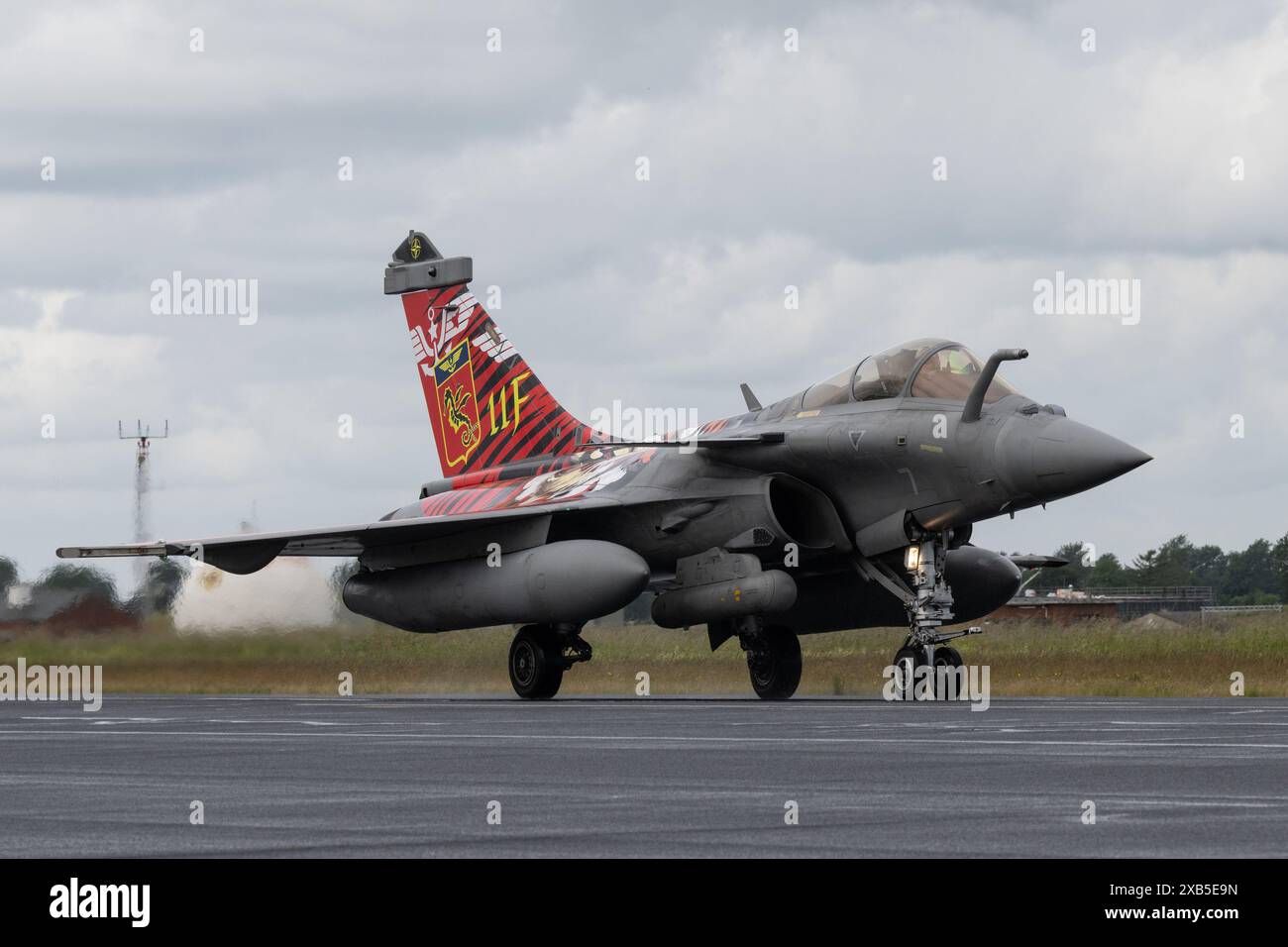 Dassault Rafale von Flotille 11F Marine nationale „French Navy“ Taxis, während des NATO Tiger Meet Spoters Day 2 in Schleswig ab, Jagel, Deutschland, 10. Juni 2024 (Foto: Cody Froggatt/News Images) Stockfoto