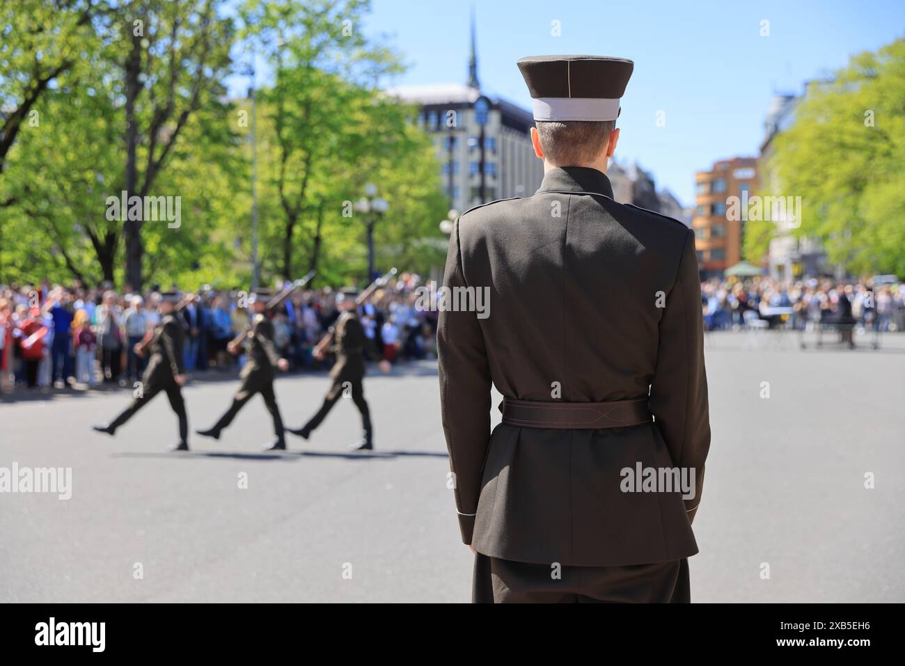 Am 4. Mai 1990 verkündete Lettland seine Unabhängigkeit von der UdSSR nach Jahrzehnten der sowjetischen Besatzung, und dieses Datum wird immer gefeiert. Stockfoto