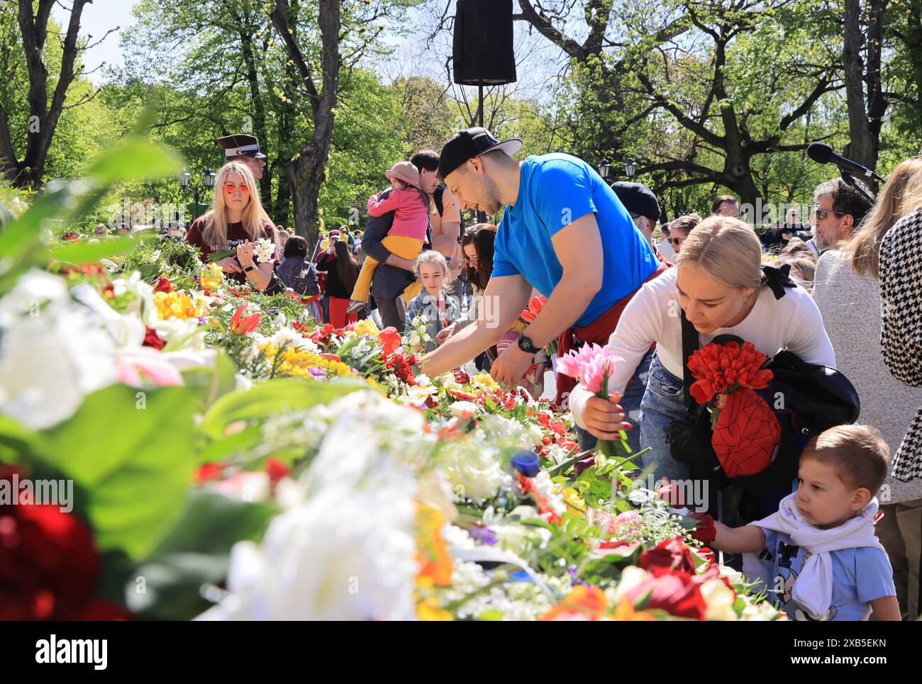 Am 4. Mai 1990 verkündete Lettland seine Unabhängigkeit von der UdSSR nach Jahrzehnten der sowjetischen Besatzung, und dieses Datum wird immer als Restauration gefeiert Stockfoto