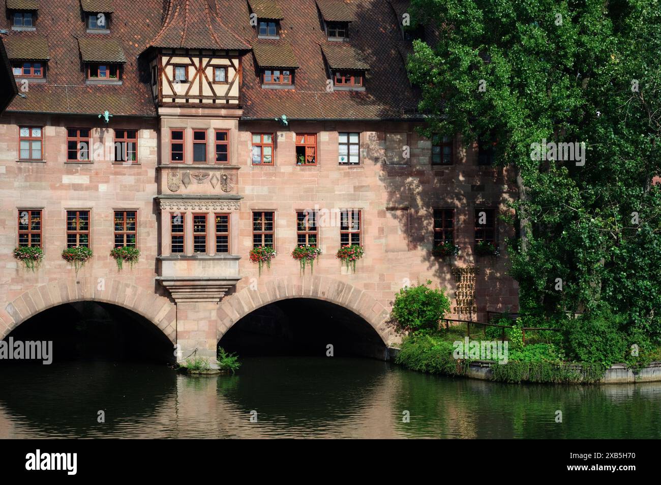 Deutschland, Bayern, Nürnberg, Heilig Geist Spitalt Heilig Spitit oder Heilig Geister Krankenhaus an der Pegnitz Stockfoto