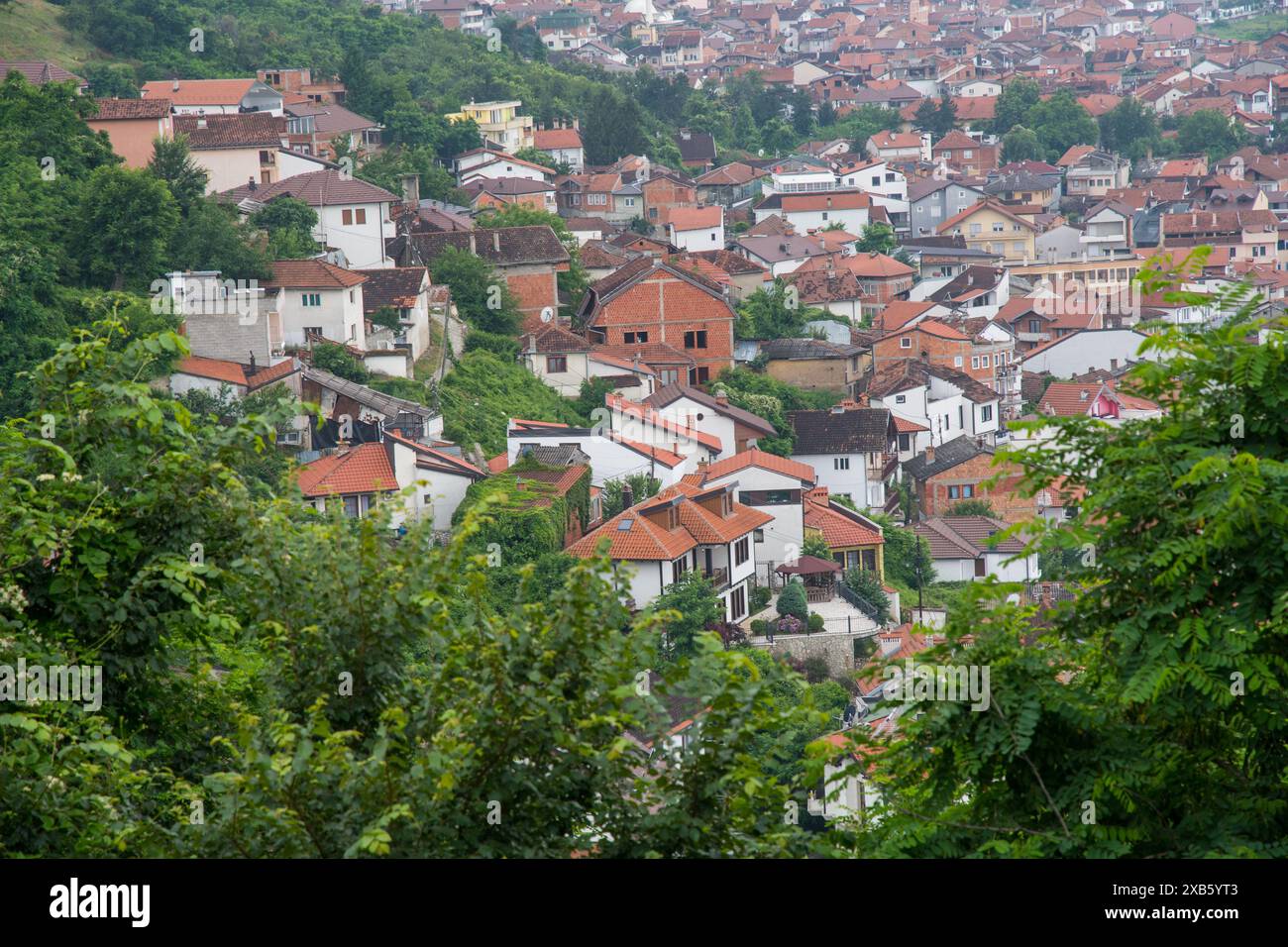 Blick auf die Stadt Prizren im Kosovo auf dem Balkan Stockfoto