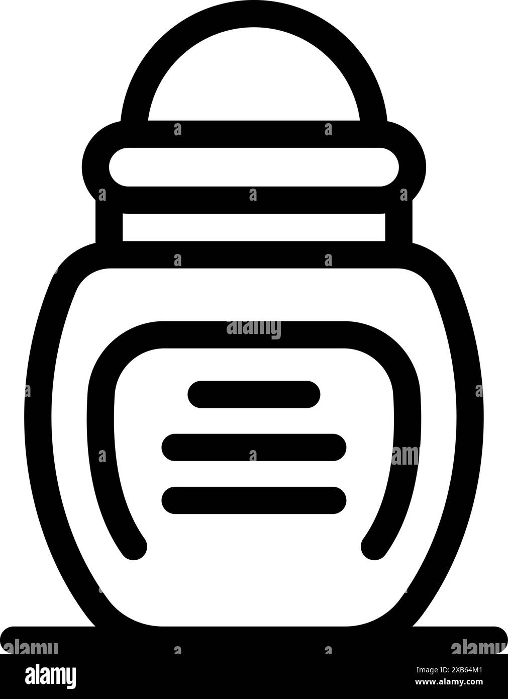 Einfache schwarz-weiße Linienzeichnung einer Rolle auf einem Deodorant-Stick für Männer oder Frauen Stock Vektor