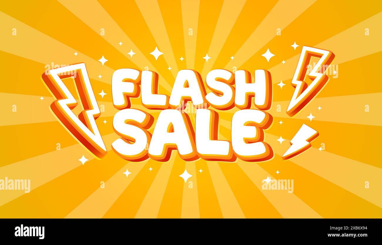 Flash Sale Event, großes Angebot, Plakatschild. Vektor Stock Vektor