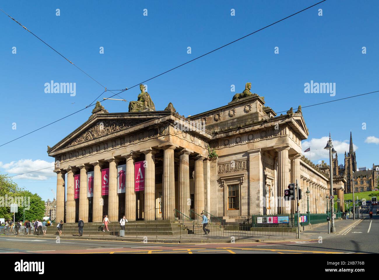 Die Royal Scottish Academy aus der Princess Street, Edinburgh Stockfoto