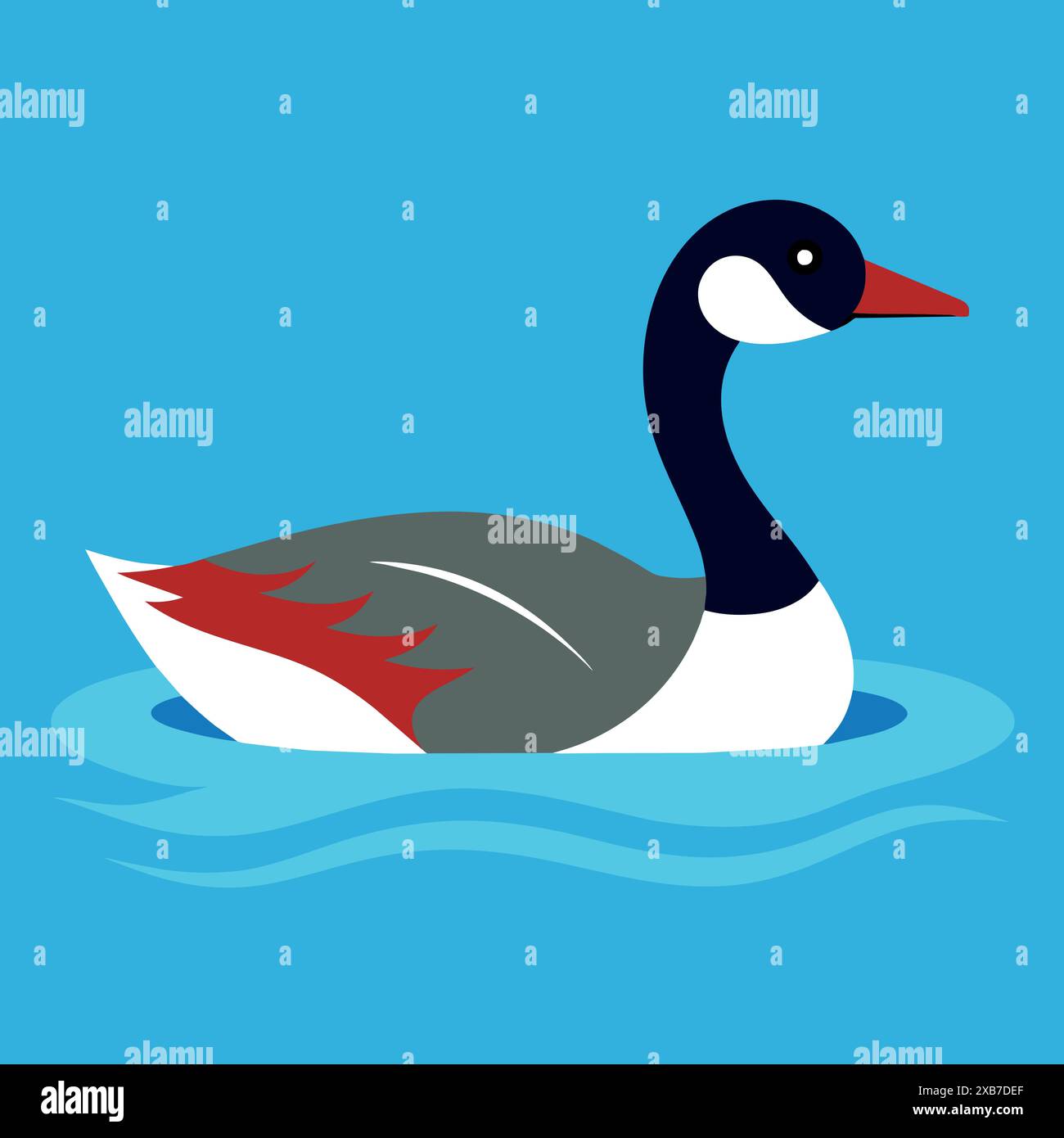 Canada Goose schwimmt Icon Vektor Illustration. KI-generiertes Bild. Clipart-Zeichentricksymbol Stock Vektor