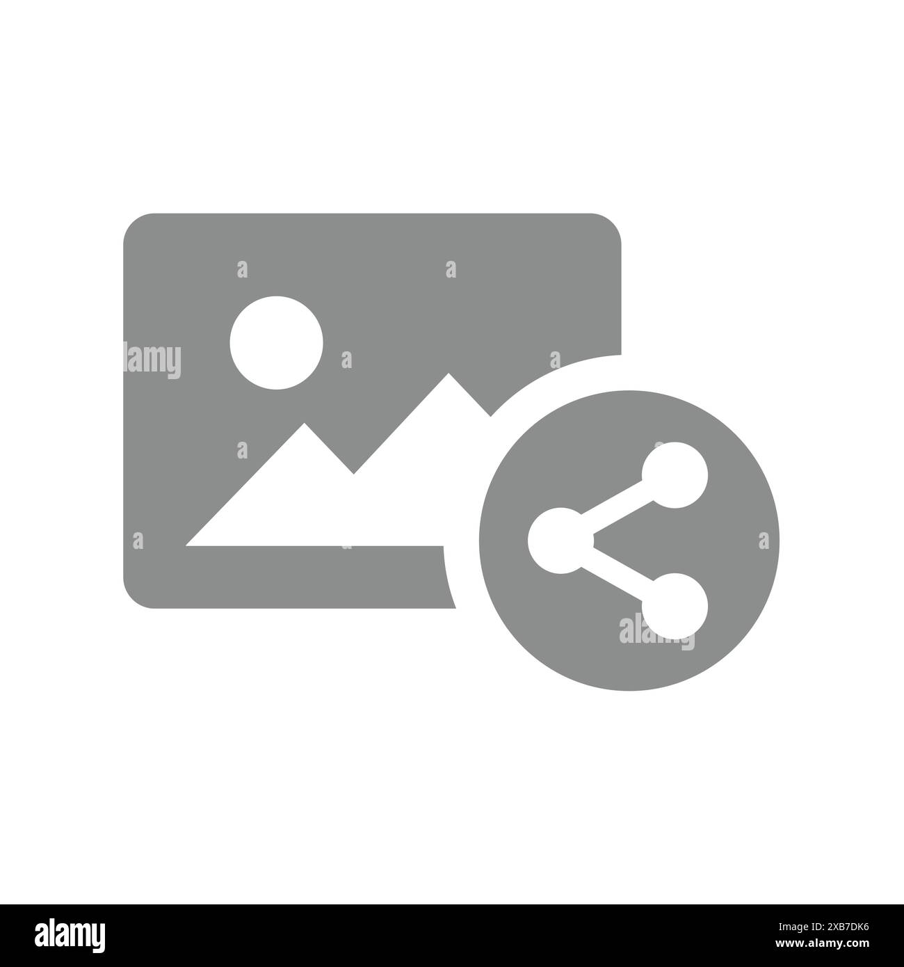 Bild- oder Bilddateifreigabe. Vektorsymbol für die Freigabe von Fotodateien. Stock Vektor