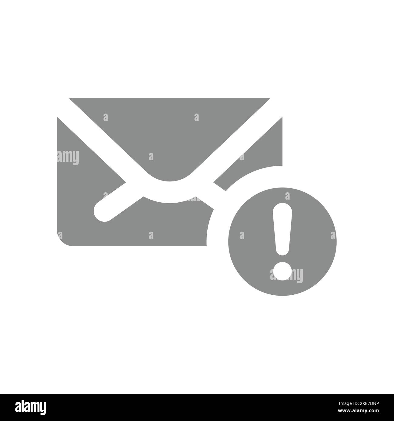 Symbol für wichtigen E-Mail-Vektor. Nachrichtenwarnung und Achtung mit Ausrufezeichen. Stock Vektor