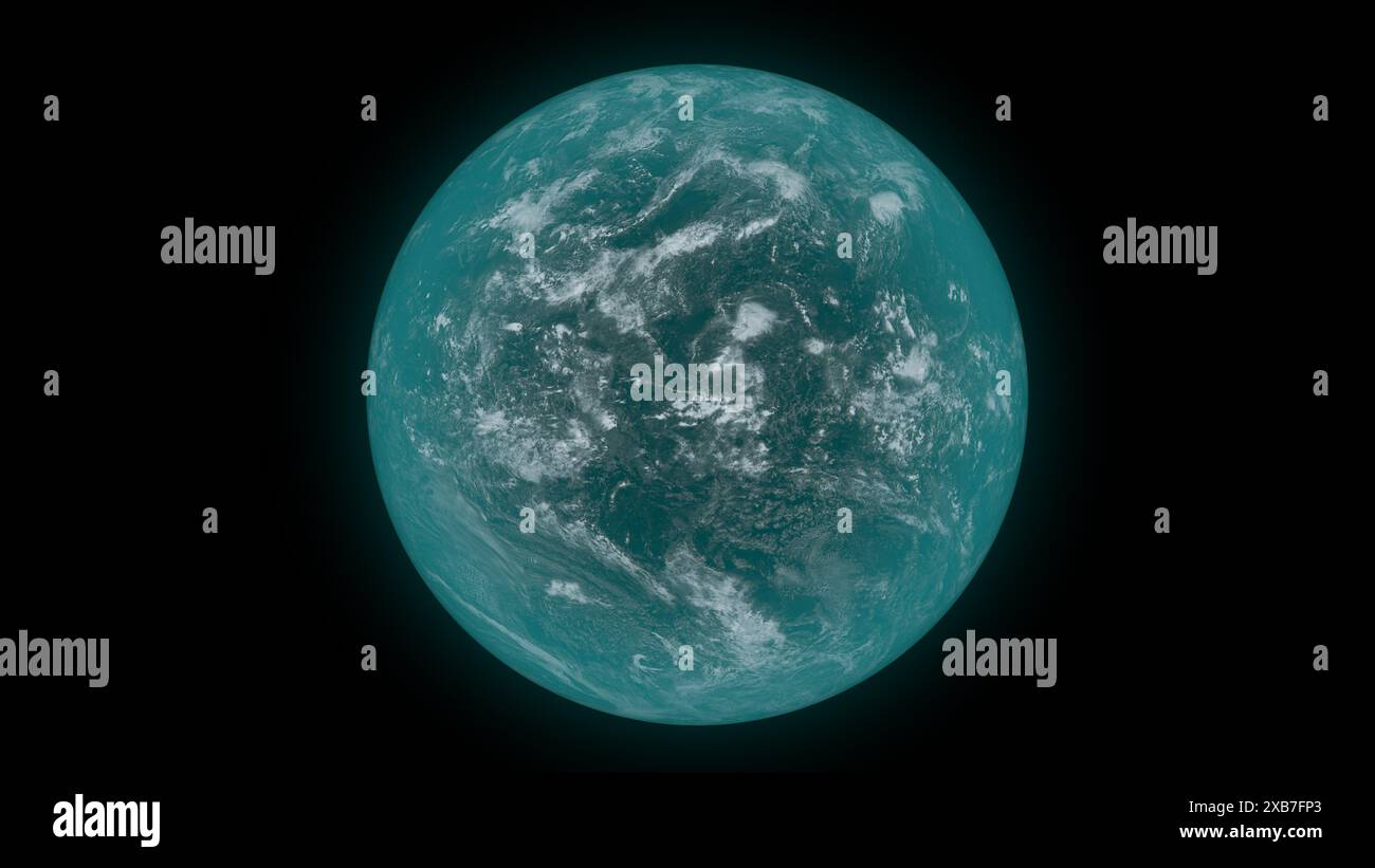 Kepler-22b ist ein Exoplanet, der innerhalb der bewohnbaren Zone des sonnenähnlichen Sterns Kepler-22 umkreist. Sie befindet sich etwa 640 Lichtjahre von der Erde entfernt in der Co Stockfoto