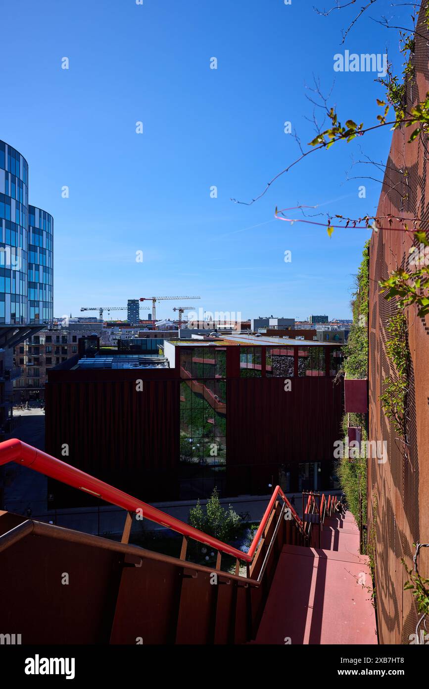 Treppen nach Konditaget Lüders, entworfen von JAJA Architects, fertiggestellt 2017; Kopenhagen, Dänemark Stockfoto