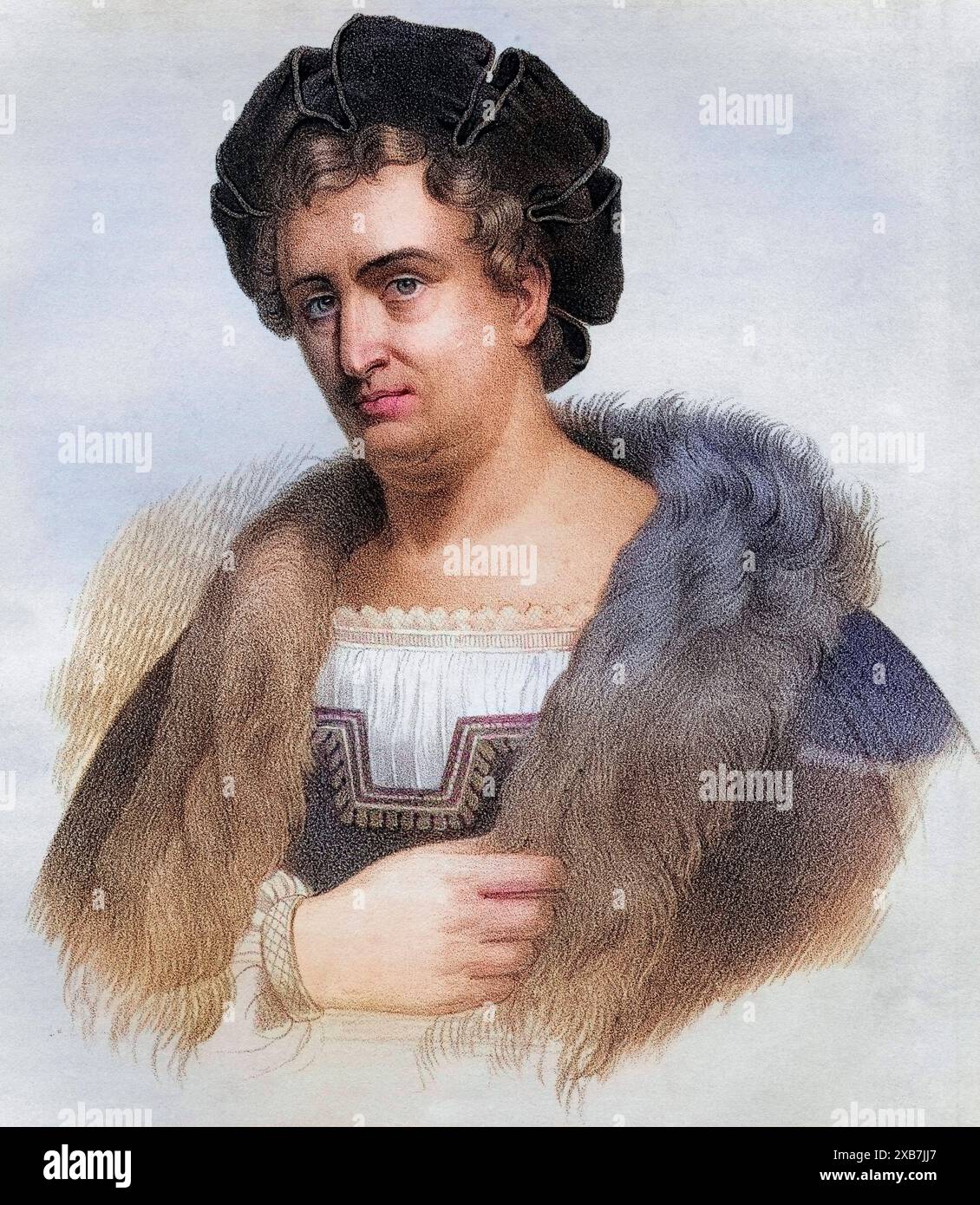 Francois-Joseph Talma, 1763-1826. Französischer Schauspieler und Theaterdirektor. Lithographie aus dem 19. Jahrhundert von em. Baerentzen & Co. Aus dem Buch Figaro. Zeitschrift für Literatur, Kunst und Musik von Georg Garstensen. Veröffentlicht 1841., digital restaurierte Reproduktion von einer Vorlage aus dem 19. Jahrhundert, Datum nicht angegeben Stockfoto