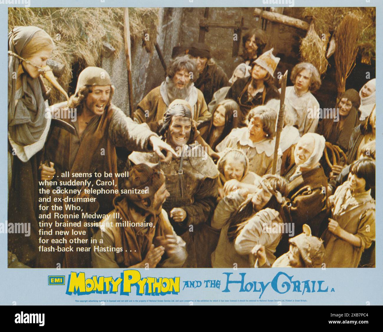 Monty Python und der Heilige Gral (EMI, 1975). Britische Foyer Card Stockfoto