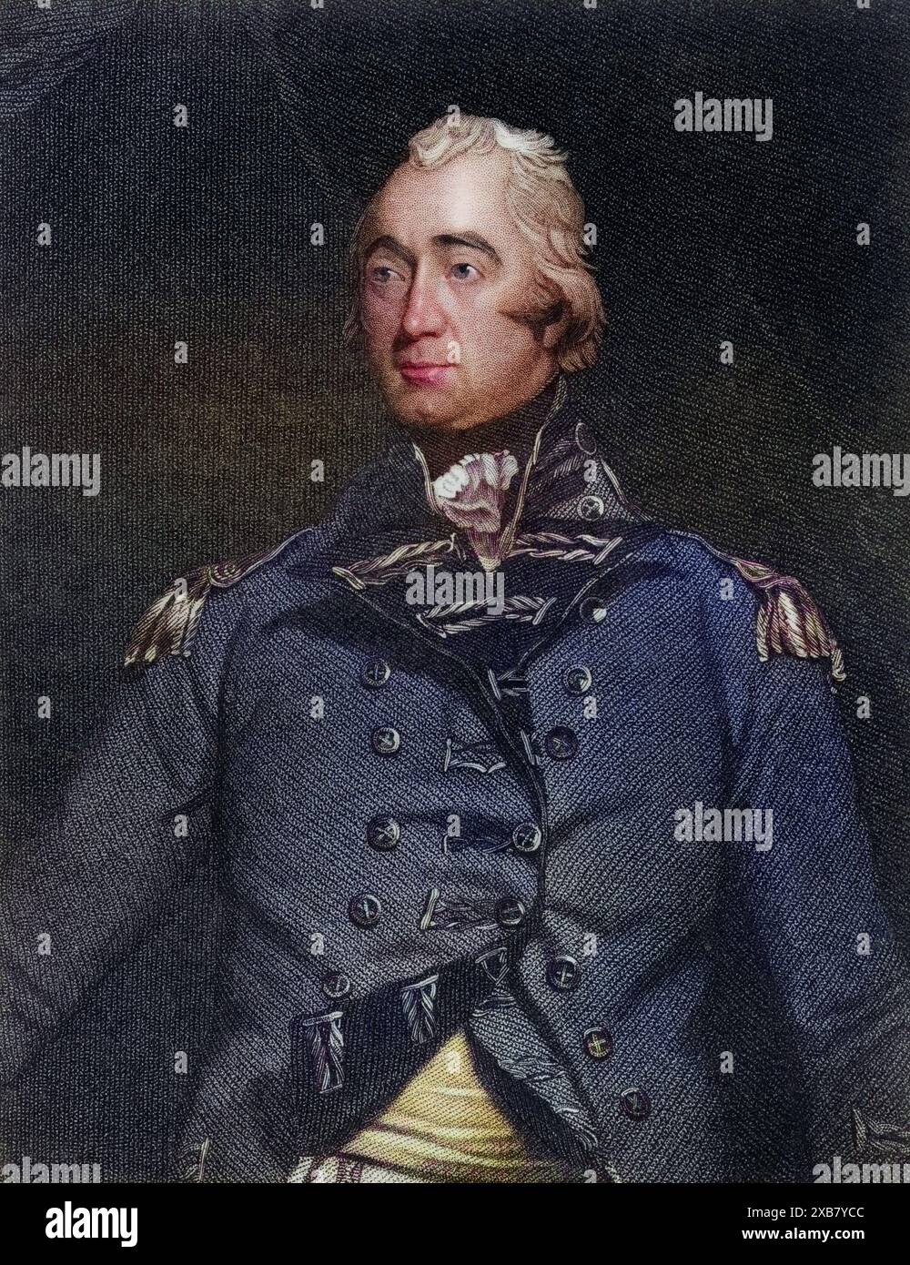 Francis Rawdon Hastings, 1. Marquis von Hastings, 1754-1826. Soldat und Staatsmann. Oberbefehlshaber in Indien, 1813-1822. Von G. Parker nach MA Shee gemalt. Aus dem Buch „National Portrait Gallery Volume I“, erschienen 1830., digital restaurierte Reproduktion von einer Vorlage aus dem 19. Jahrhundert, Datum nicht angegeben Stockfoto