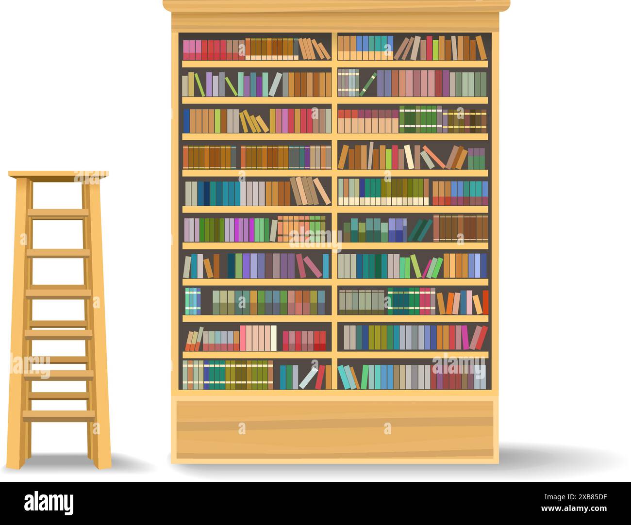 Bücherregal der Cartoon-Bibliothek Stock Vektor