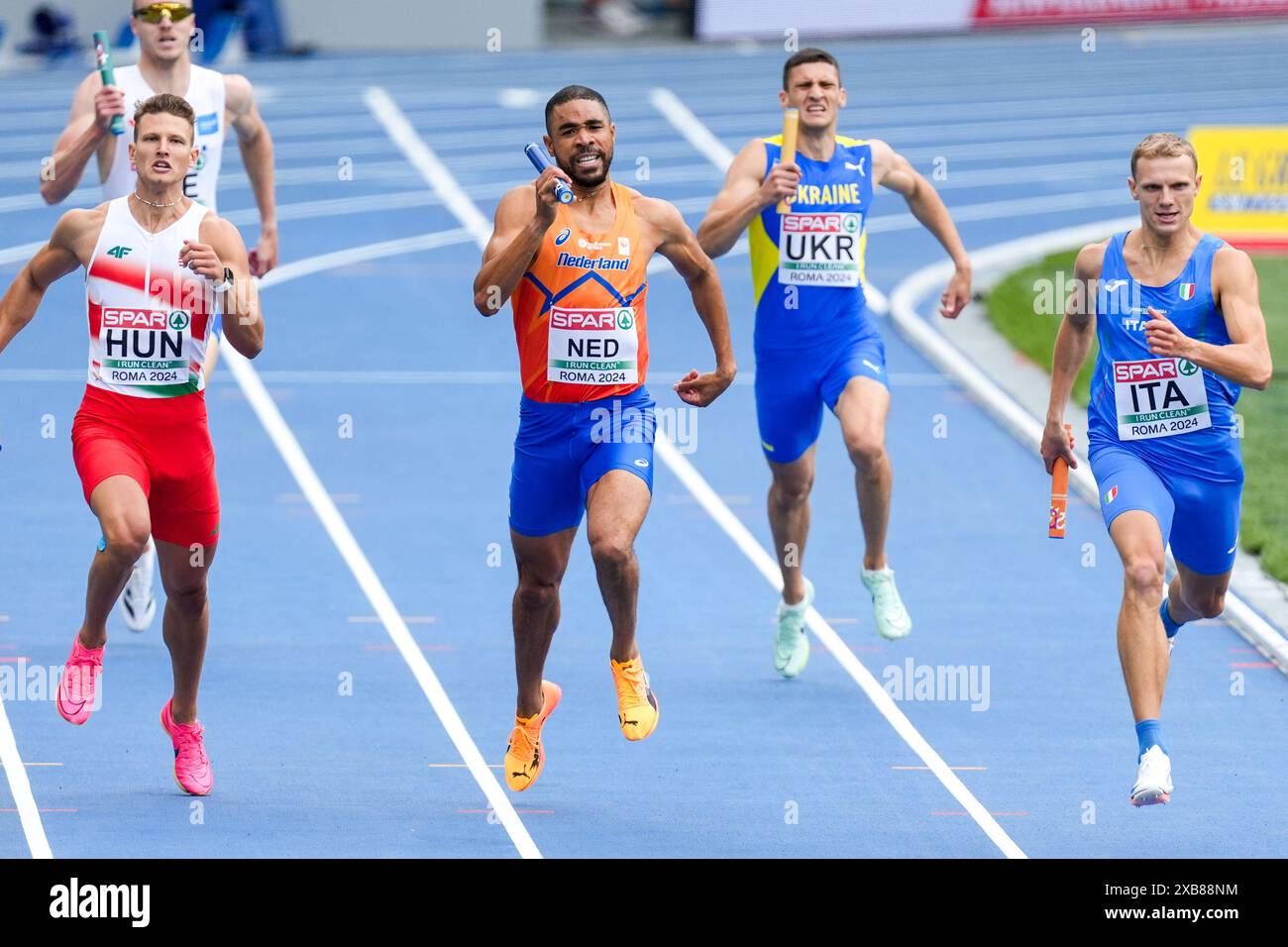 Rom, Italien. Juni 2024. ROM, ITALIEN - 11. JUNI: Terrence Agard aus den Niederlanden tritt 400 am 5. Tag der Leichtathletik-Europameisterschaft Rom 2024 im Stadio Olimpico am 11. Juni 2024 in Rom an. (Foto: Joris Verwijst/BSR Agency) Credit: BSR Agency/Alamy Live News Stockfoto