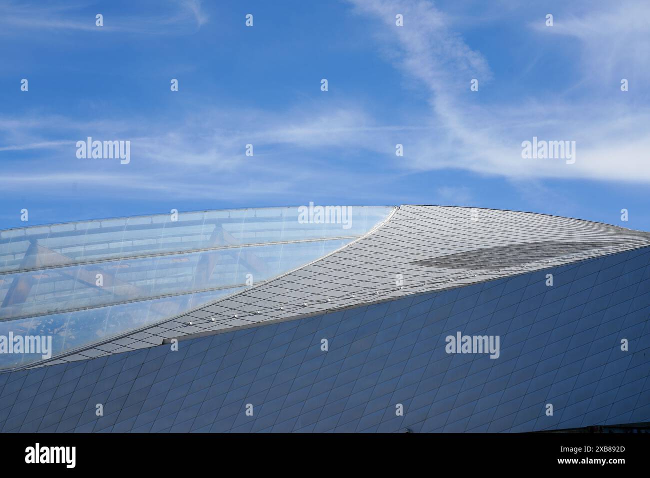 Architektonische Details des National Aquarium Denmark, den Blå Planet, The Blue Planet, in Kastrup, einem Vorort von Kopenhagen Stockfoto